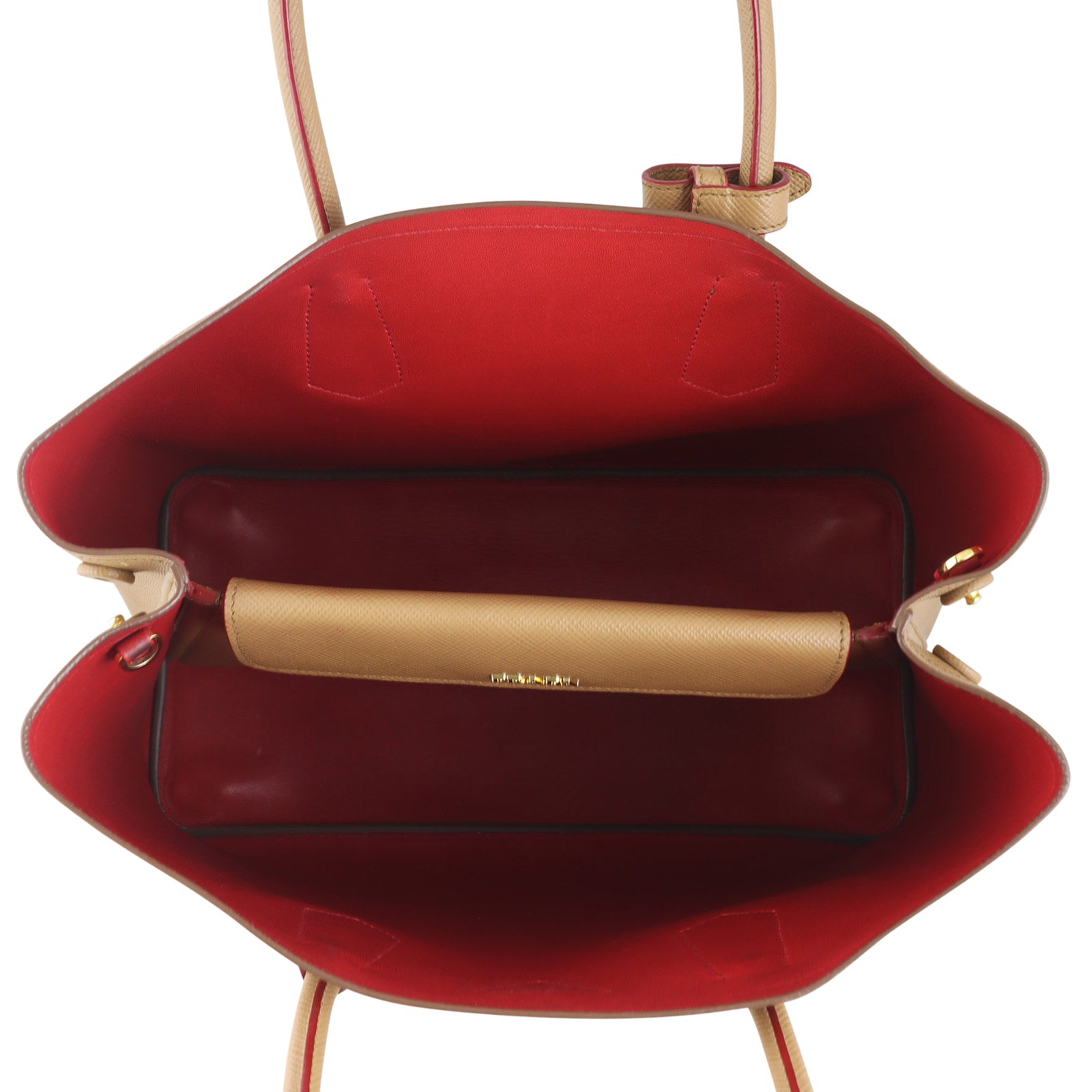 Prada Saffiano Cuir Double Bag Large Interior