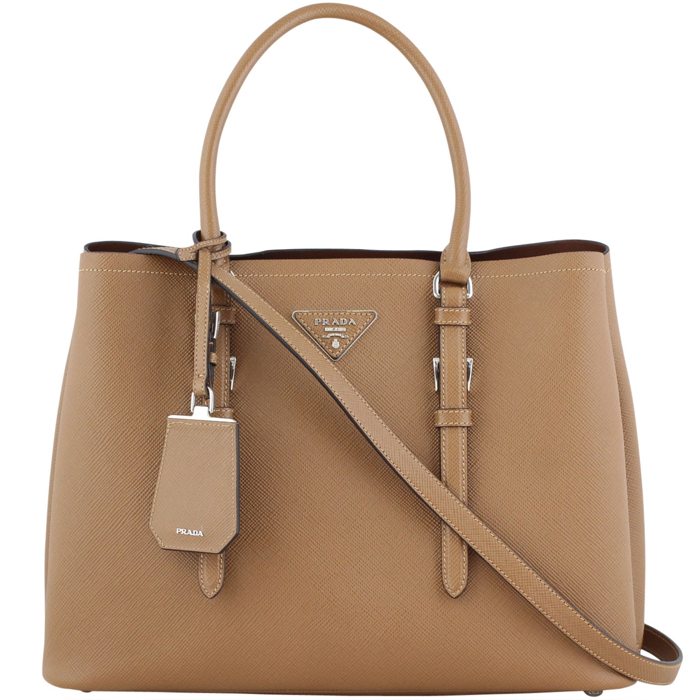 Prada Saffiano Cuir Double Bag Front