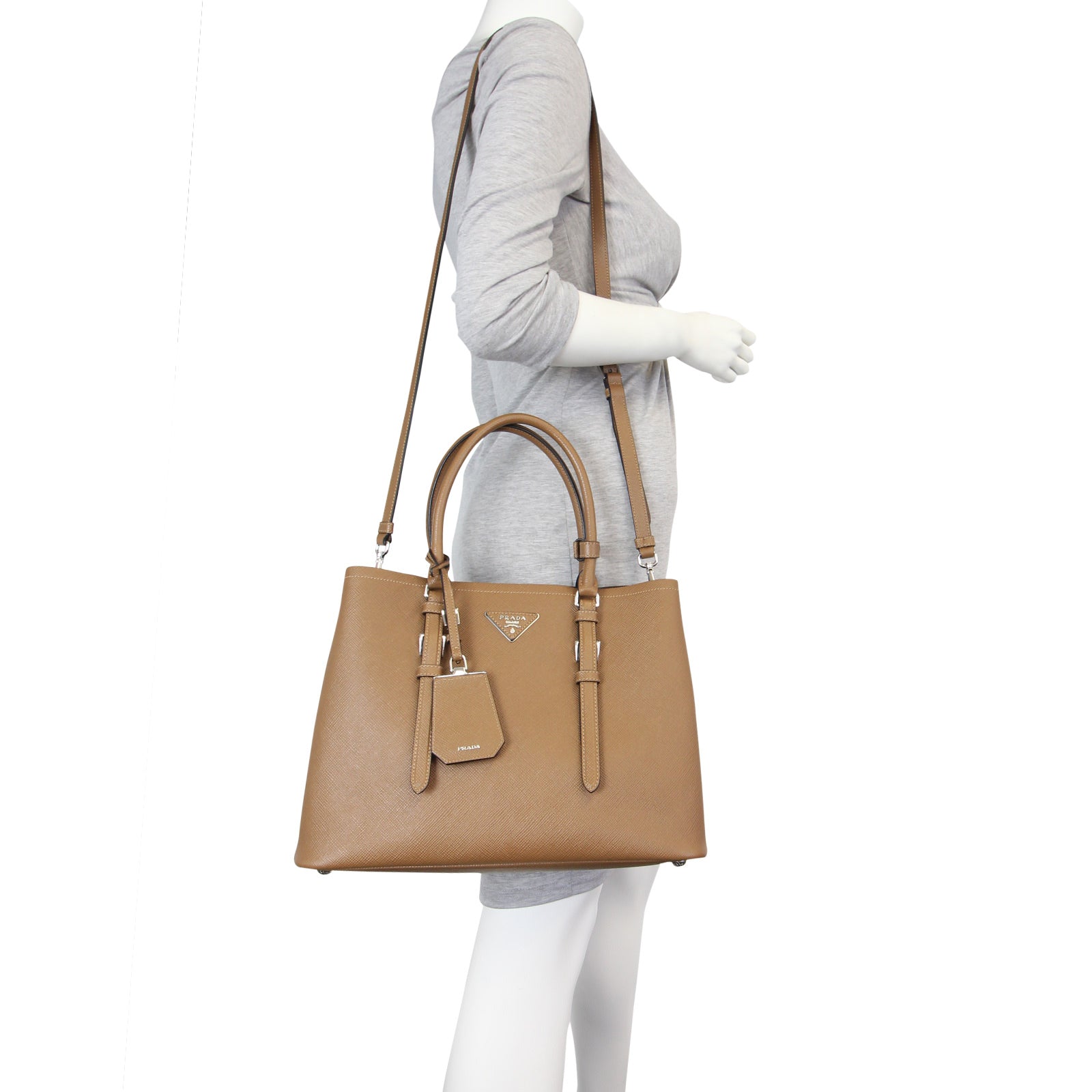 Prada Saffiano Cuir Double Bag Mannequin