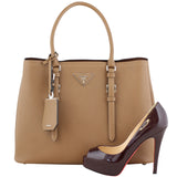 Prada Saffiano Cuir Double Bag Scale