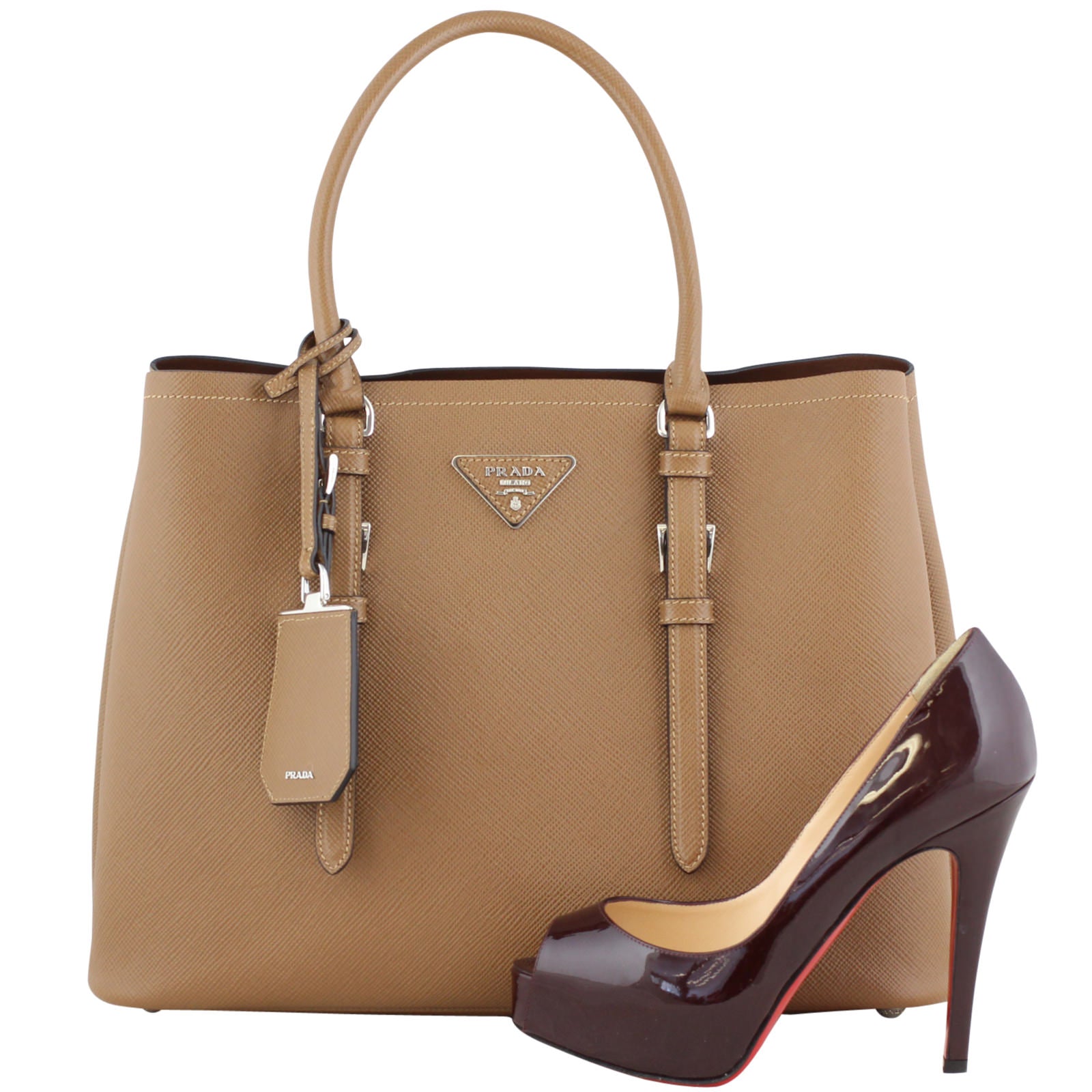 Prada Saffiano Cuir Double Bag Scale