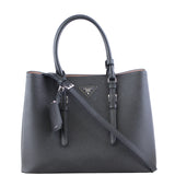 Prada Saffiano Cuir Double Bag Large Front