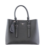 Prada Saffiano Cuir Double Bag Large Front