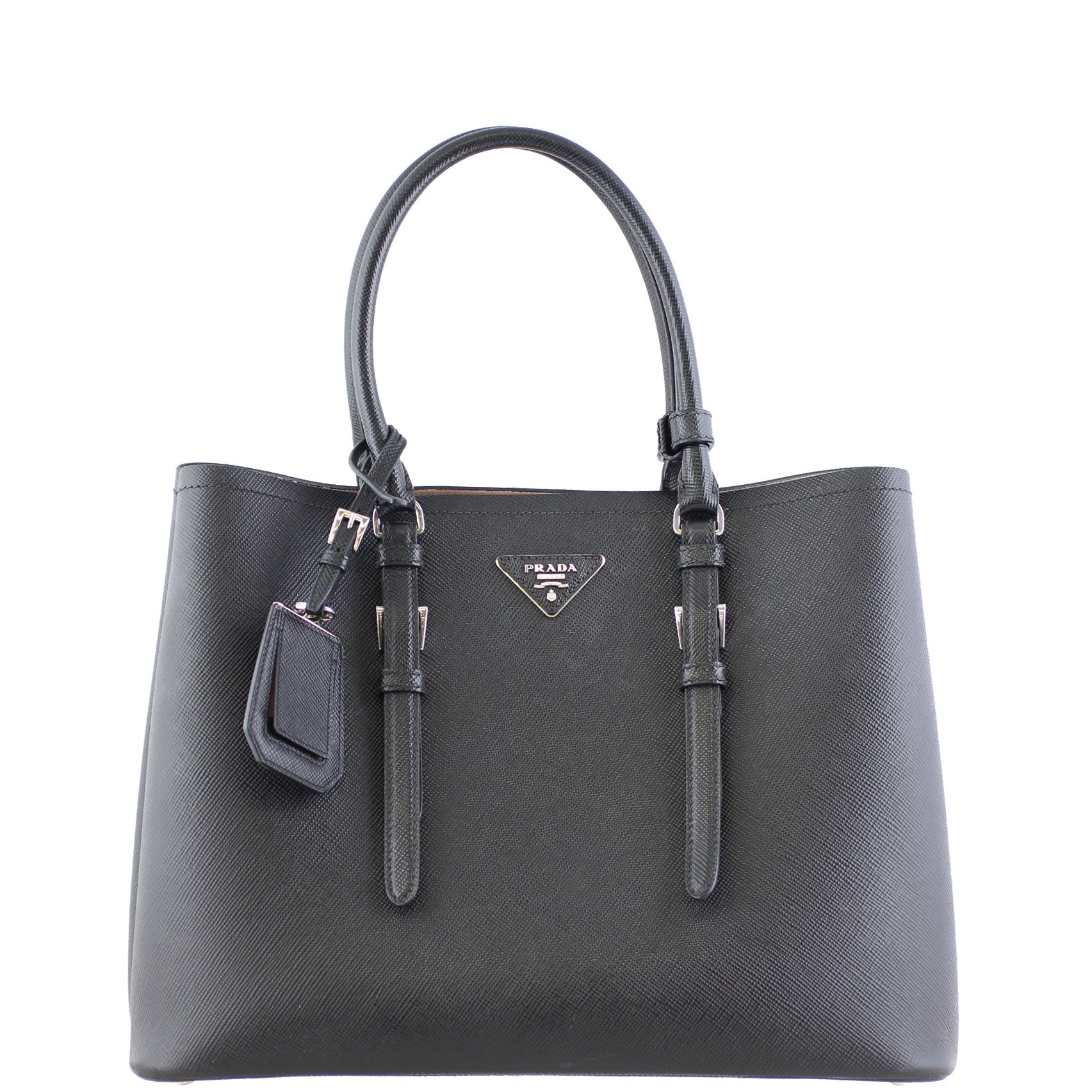Prada Saffiano Cuir Double Bag Large Front