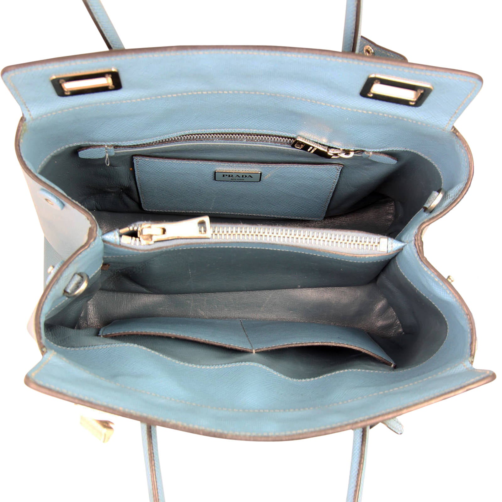 Prada Saffiano Cuir Twin Tote Interior