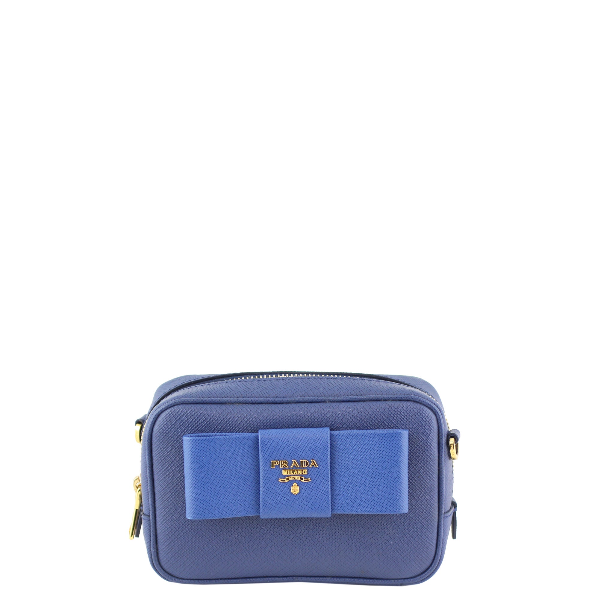 Prada Saffiano Fiocco Bow Crossbody Front