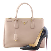 Prada Saffiano Galleria Double Zip Tote Medium Scale