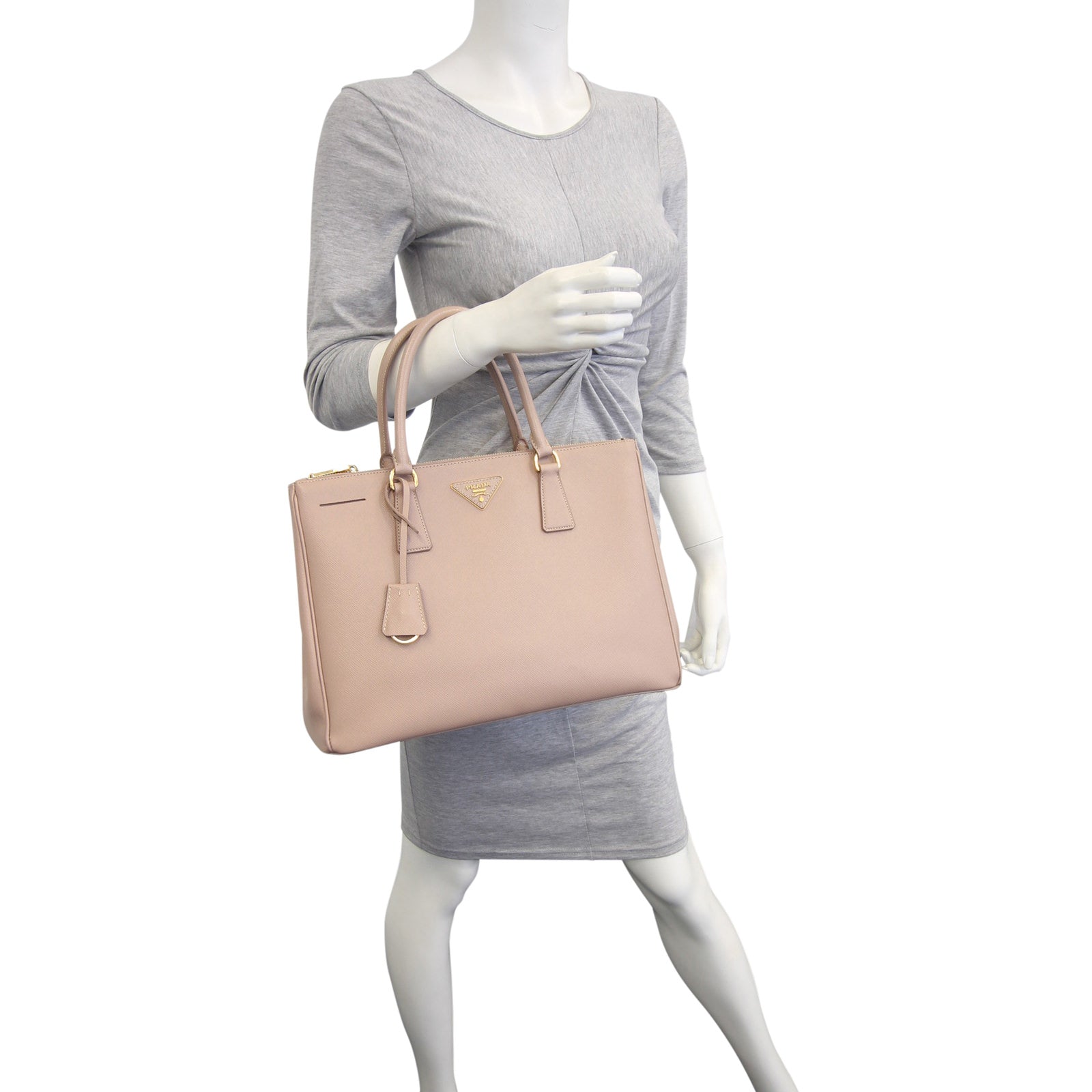 Prada Saffiano Galleria Double Zip Tote Medium Mannequin