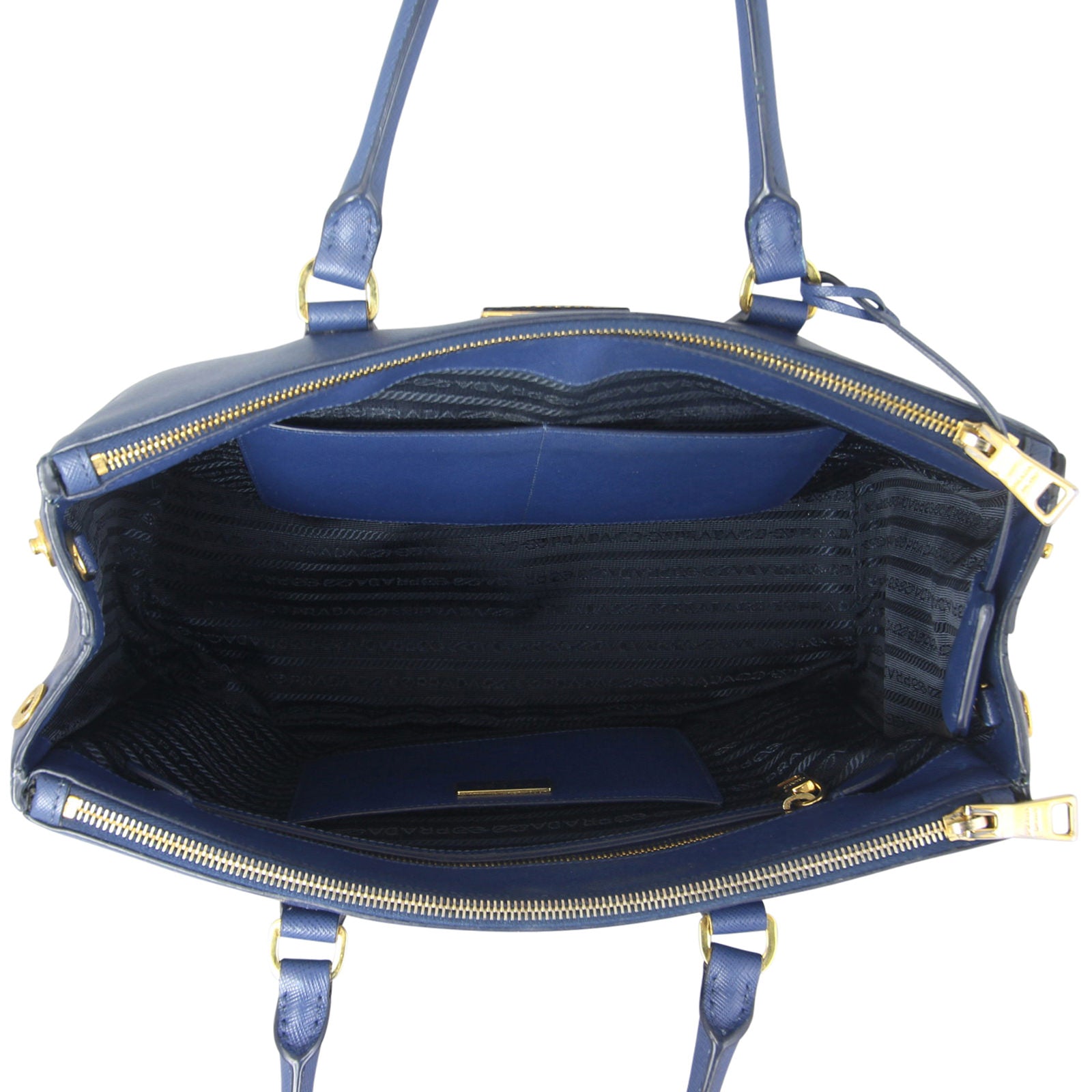 Prada Saffiano Galleria Double Zip Medium Tote Interior