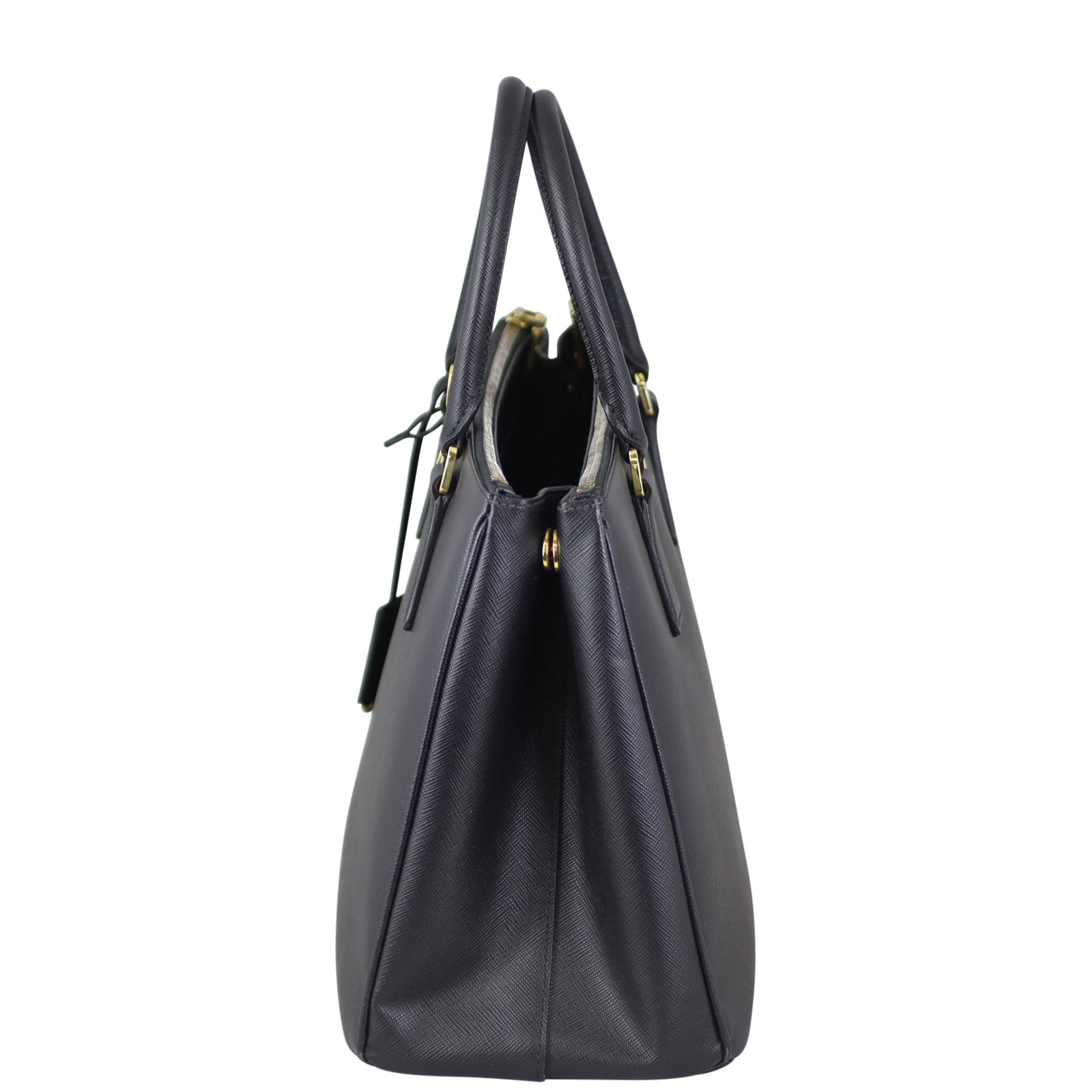 Prada Saffiano Lux Galleria Double Zip Tote Medium Left