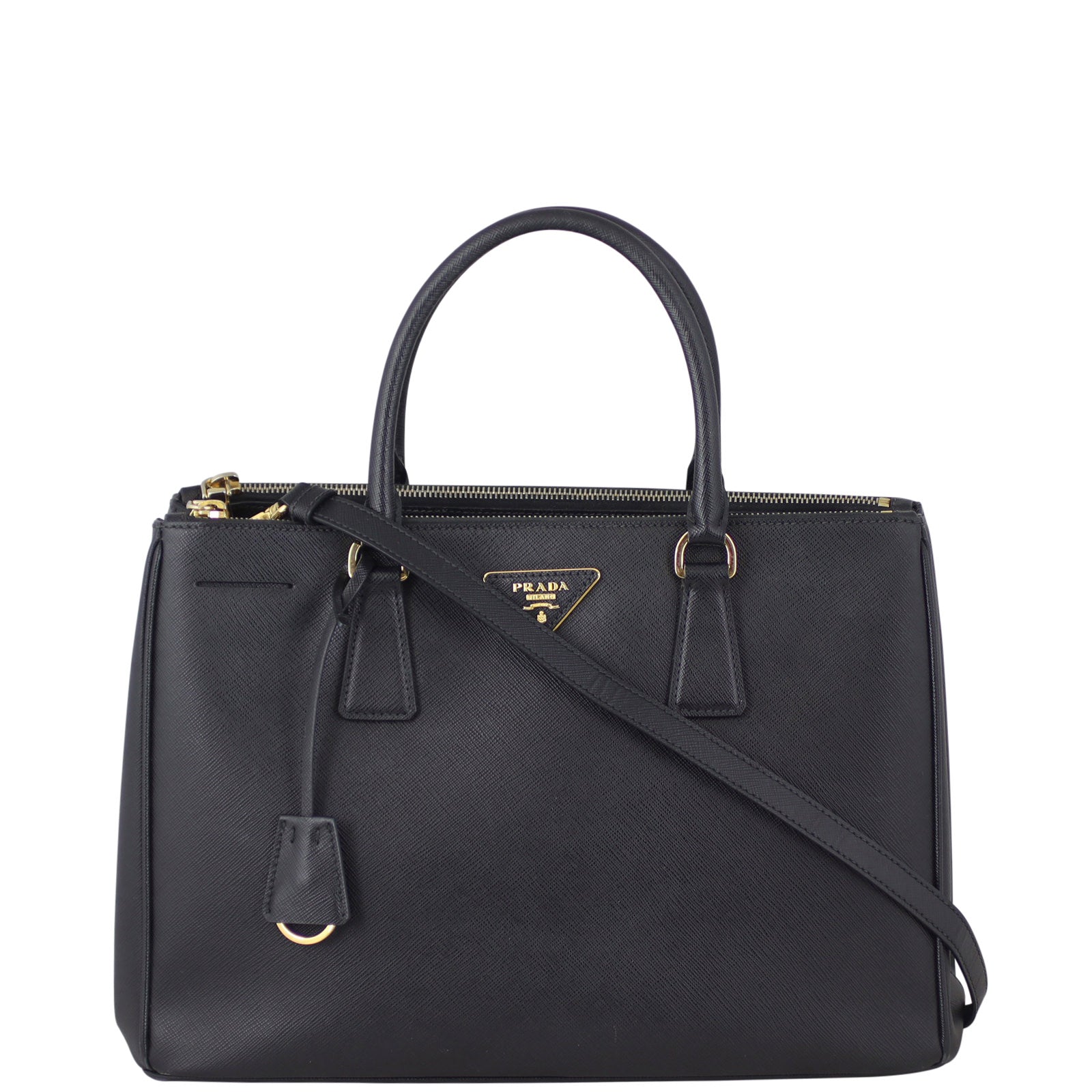 Prada Saffiano Lux Galleria Double Zip Tote Medium Front