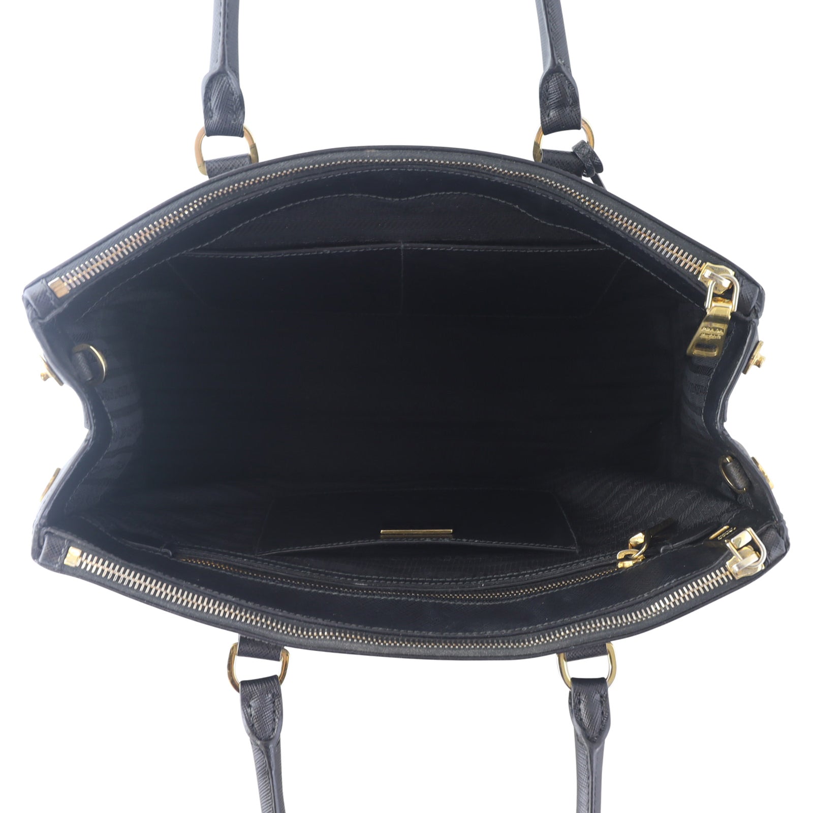 Prada Saffiano Lux Galleria Double Zip Tote Medium Interior