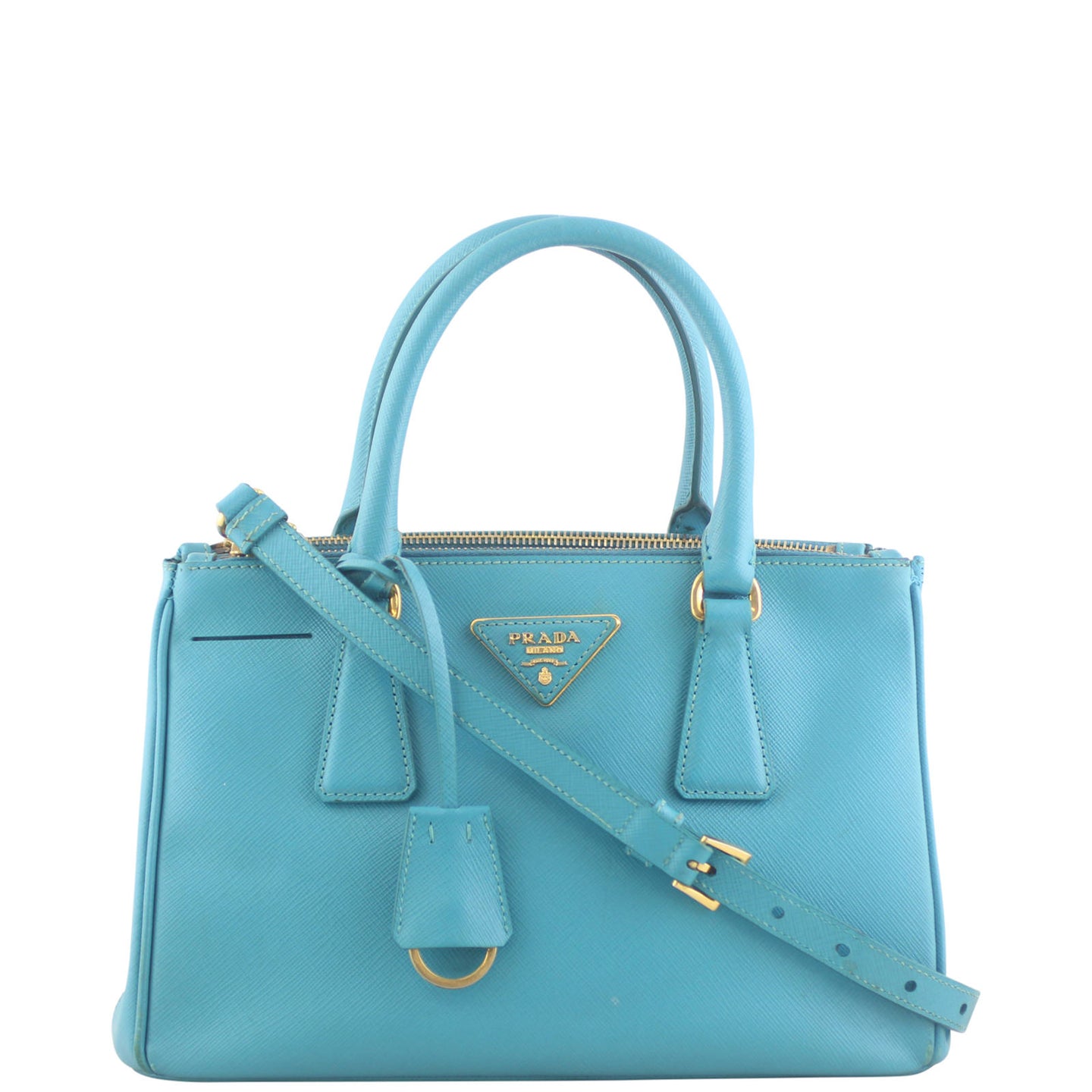 Prada Saffiano Galleria Double Zip Small Front