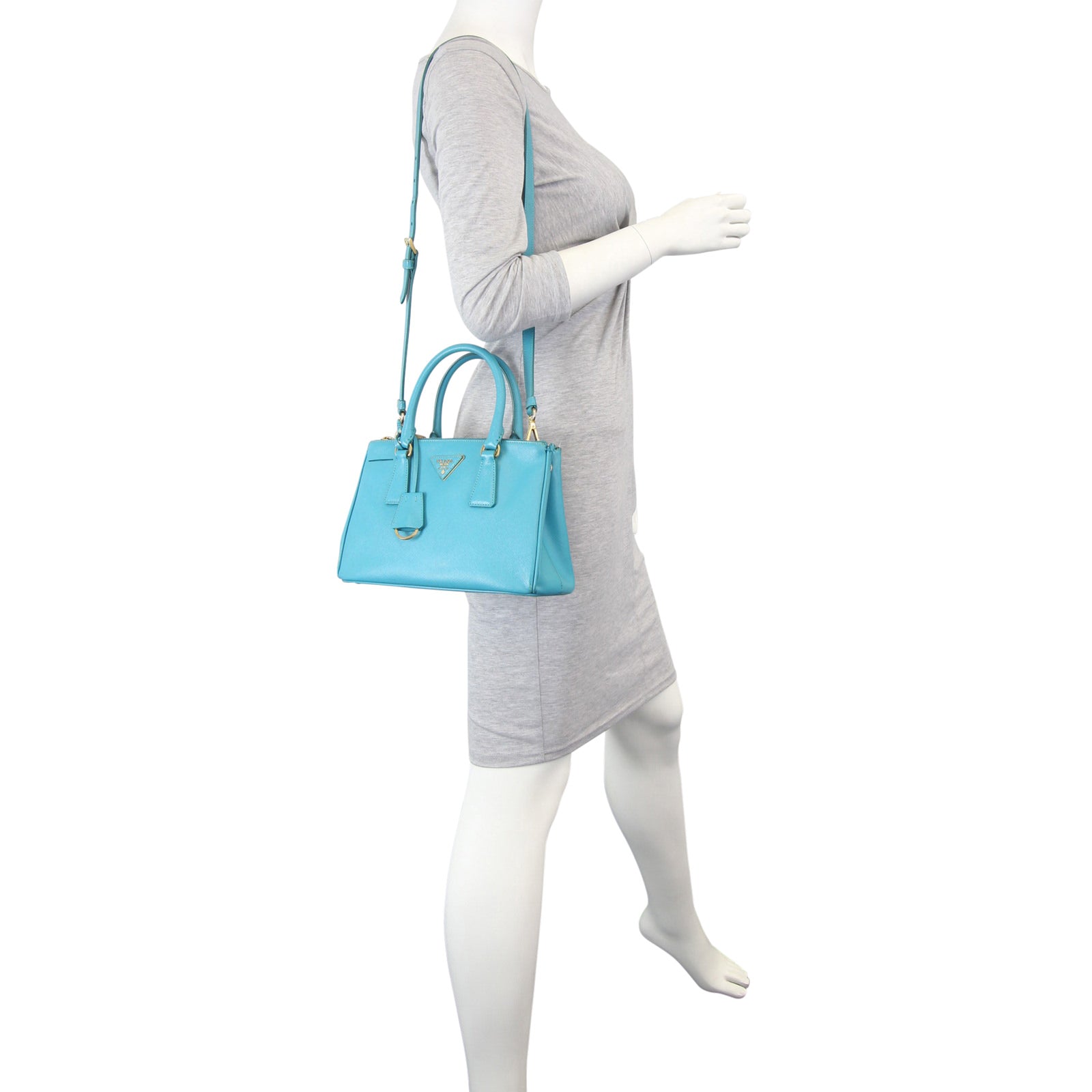 Prada Saffiano Galleria Double Zip Small Mannequin