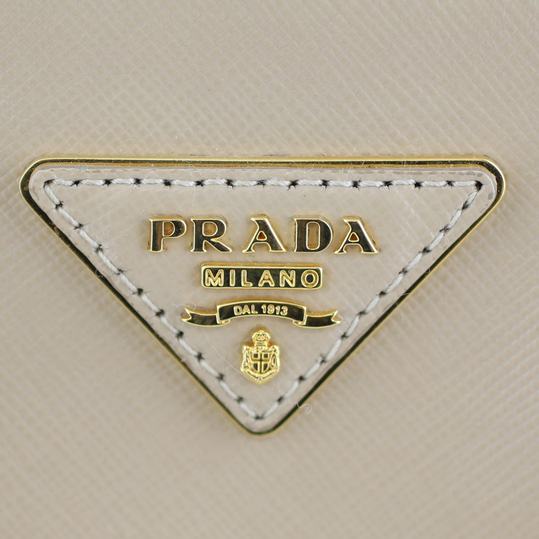 Prada Saffiano Galleria Double Zip Tote Medium Logo