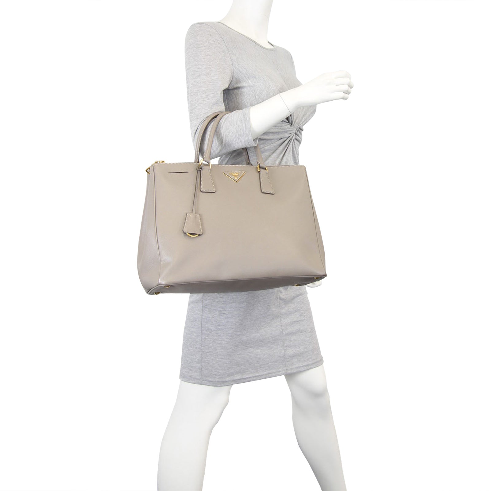 Prada Saffiano Galleria Double Zip Tote Medium Mannequin