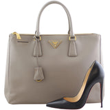 Prada Saffiano Galleria Double Zip Tote Medium Scale