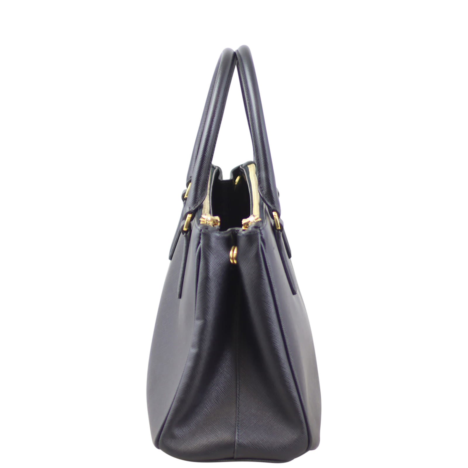Prada Saffiano Galleria Double Zip Tote Small Side
