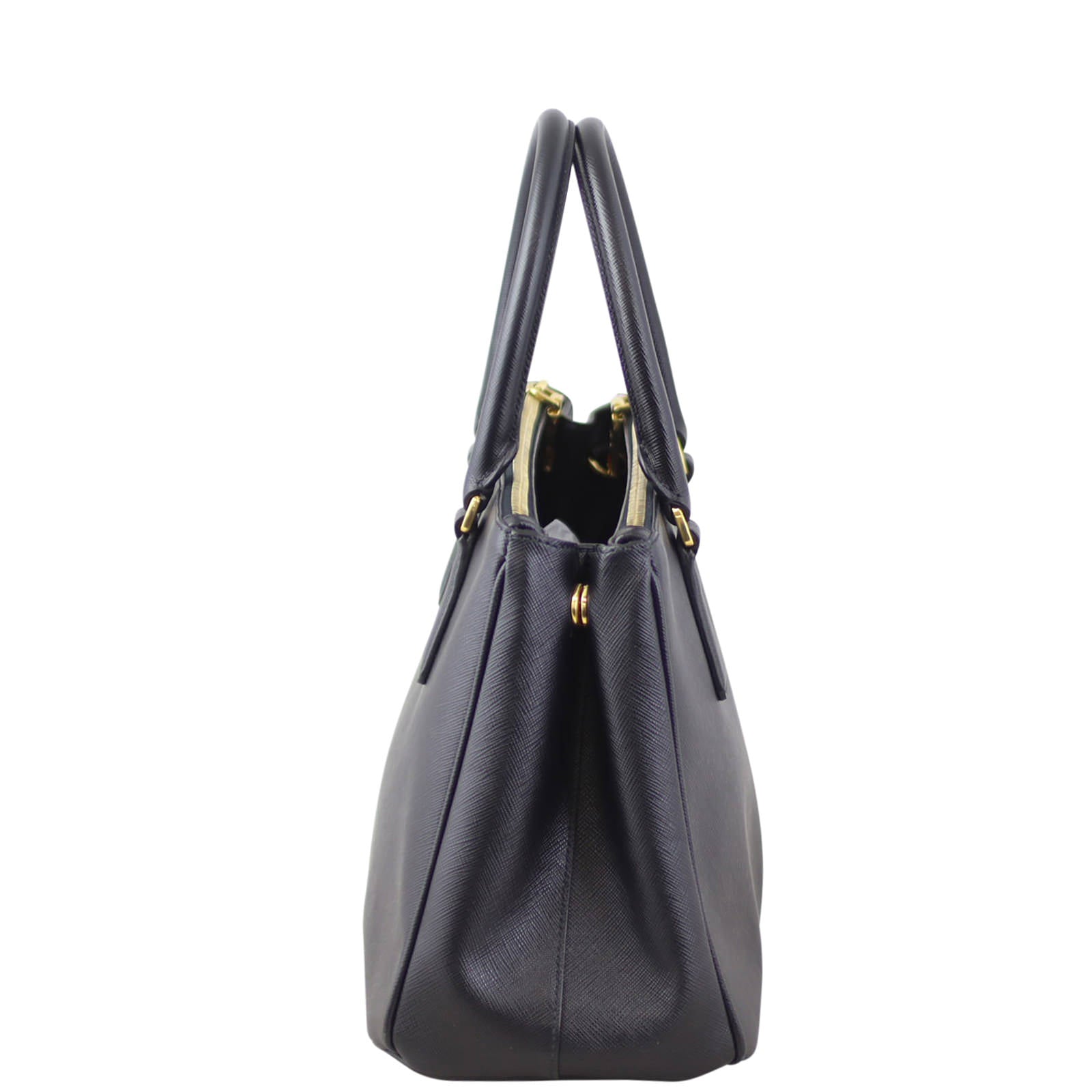 Prada Saffiano Galleria Double Zip Tote Small Side