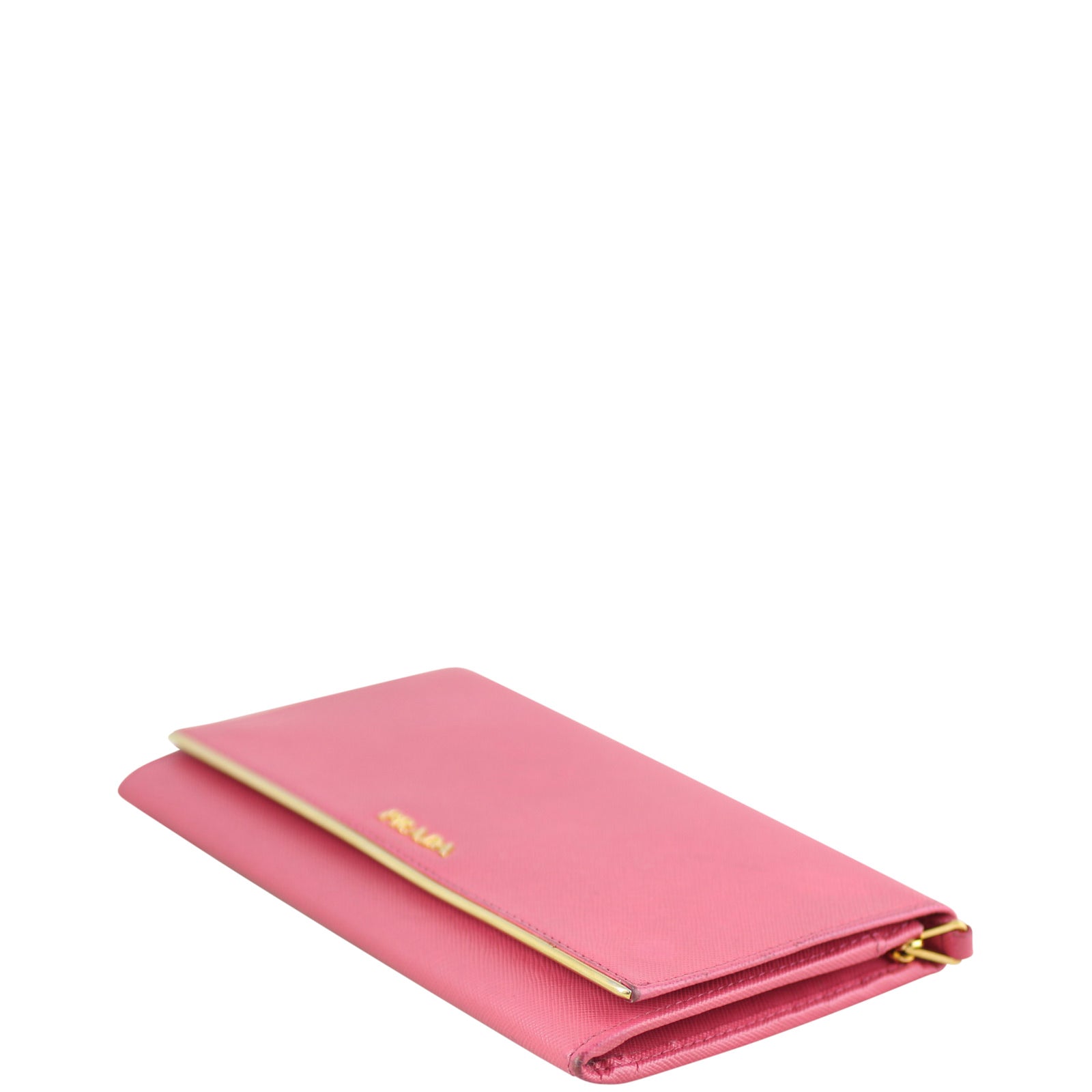 Prada Saffiano Lux Chain Wallet Corner