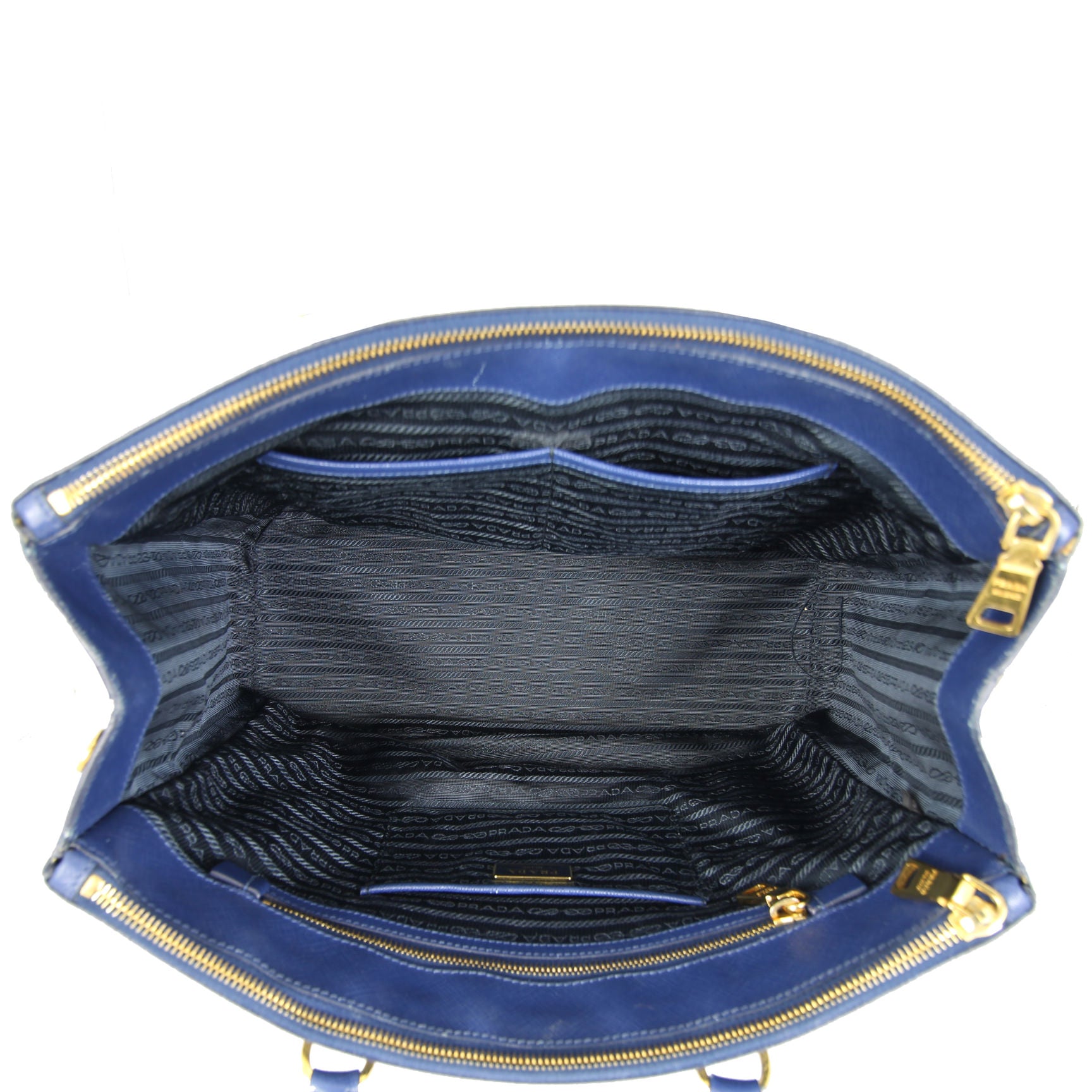 Prada Saffiano Lux Galleria Double Zip Tote Medium Interior
