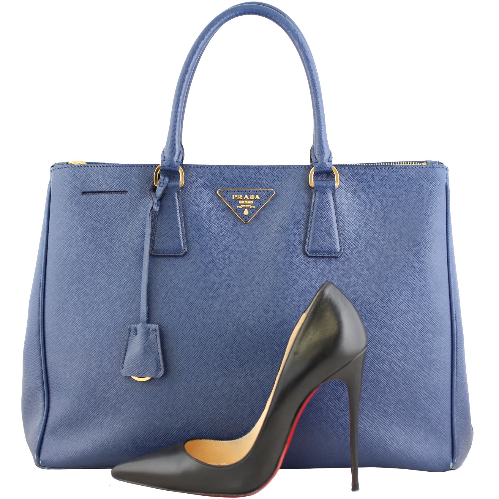 Prada Saffiano Lux Galleria Double Zip Tote Medium Scale