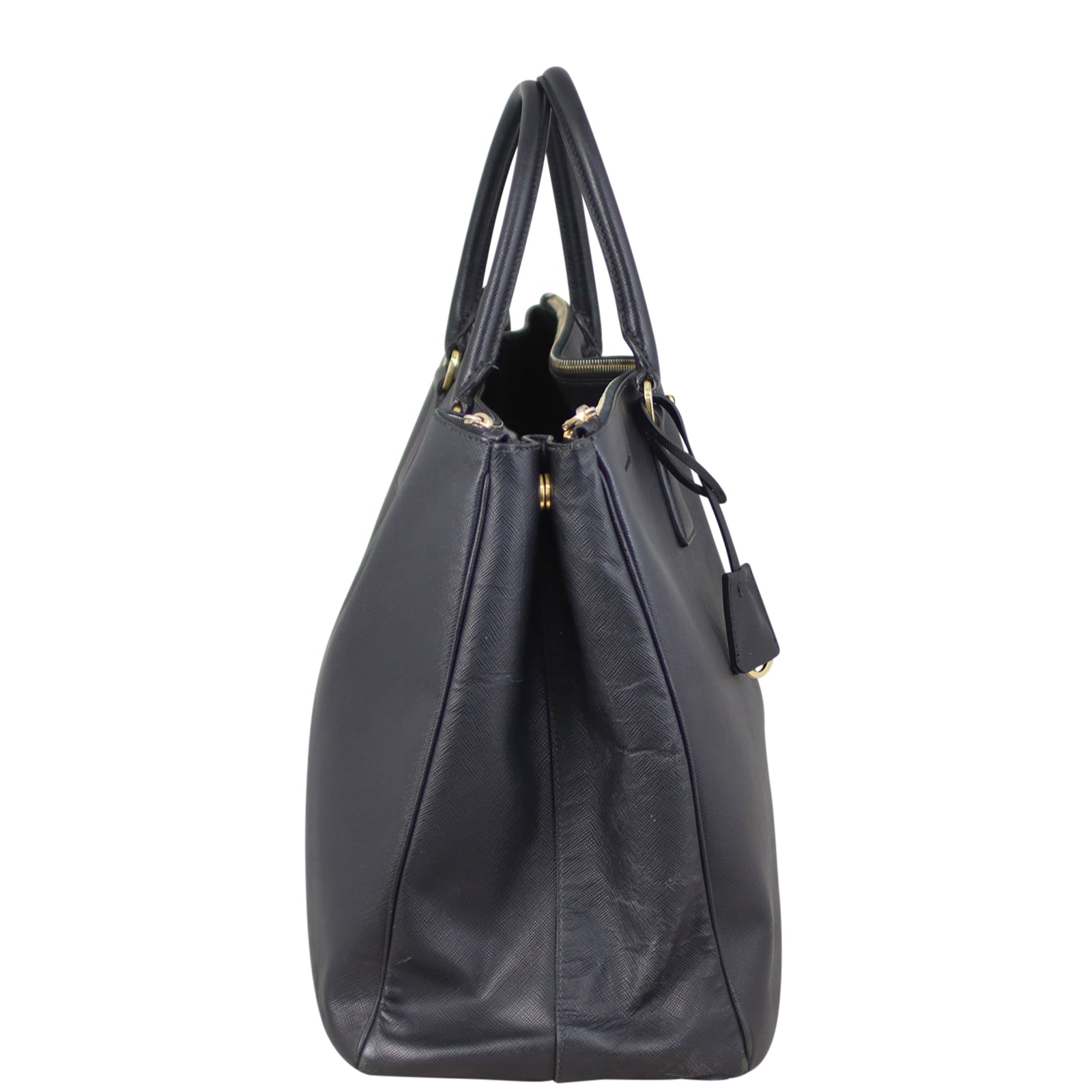Prada Saffiano Lux Galleria Double Zip Tote Large Side