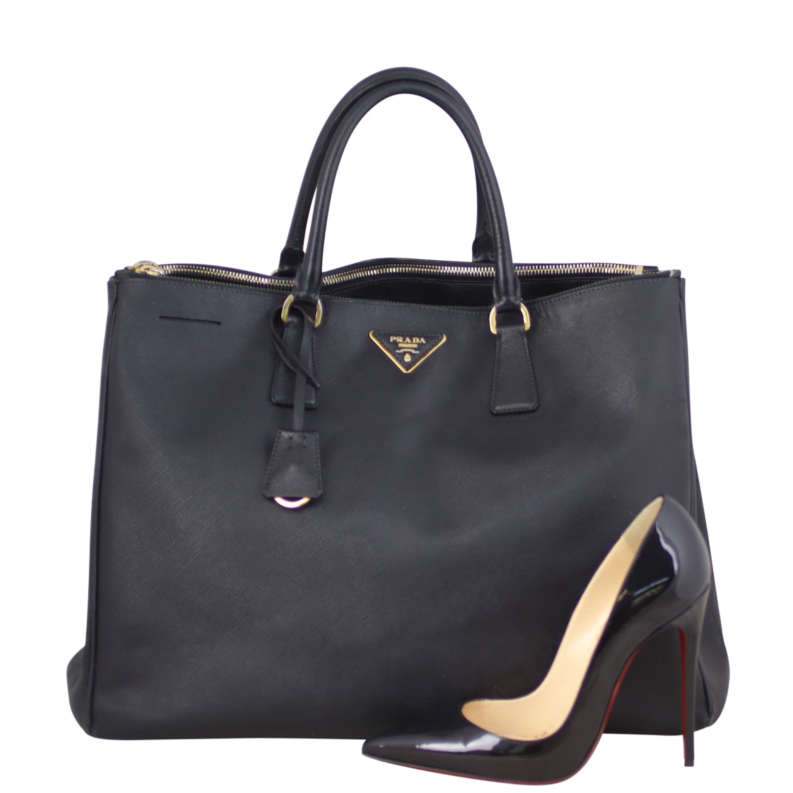 Prada Saffiano Lux Galleria Double Zip Tote Large Shoe