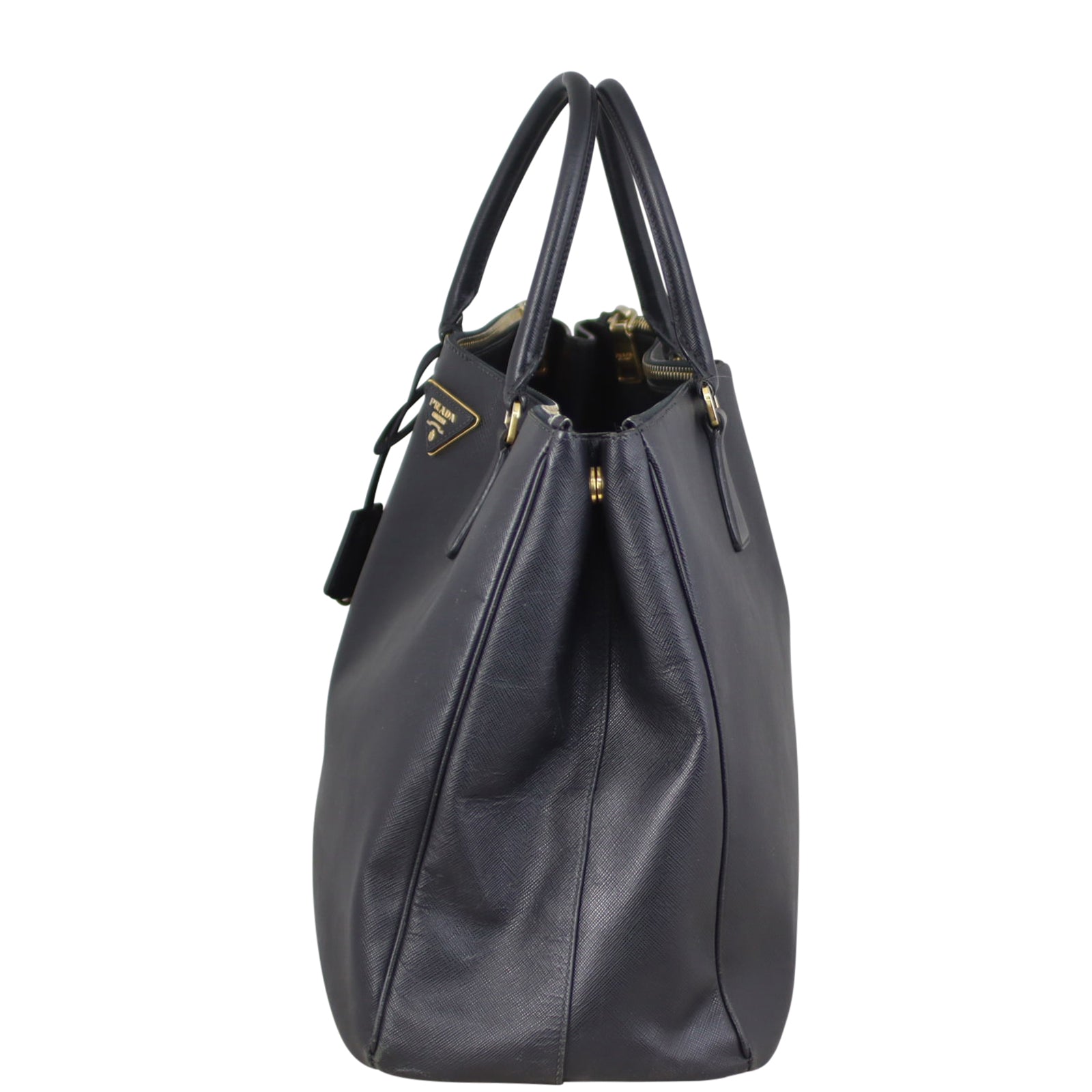 Prada Saffiano Lux Galleria Double Zip Tote Large Side