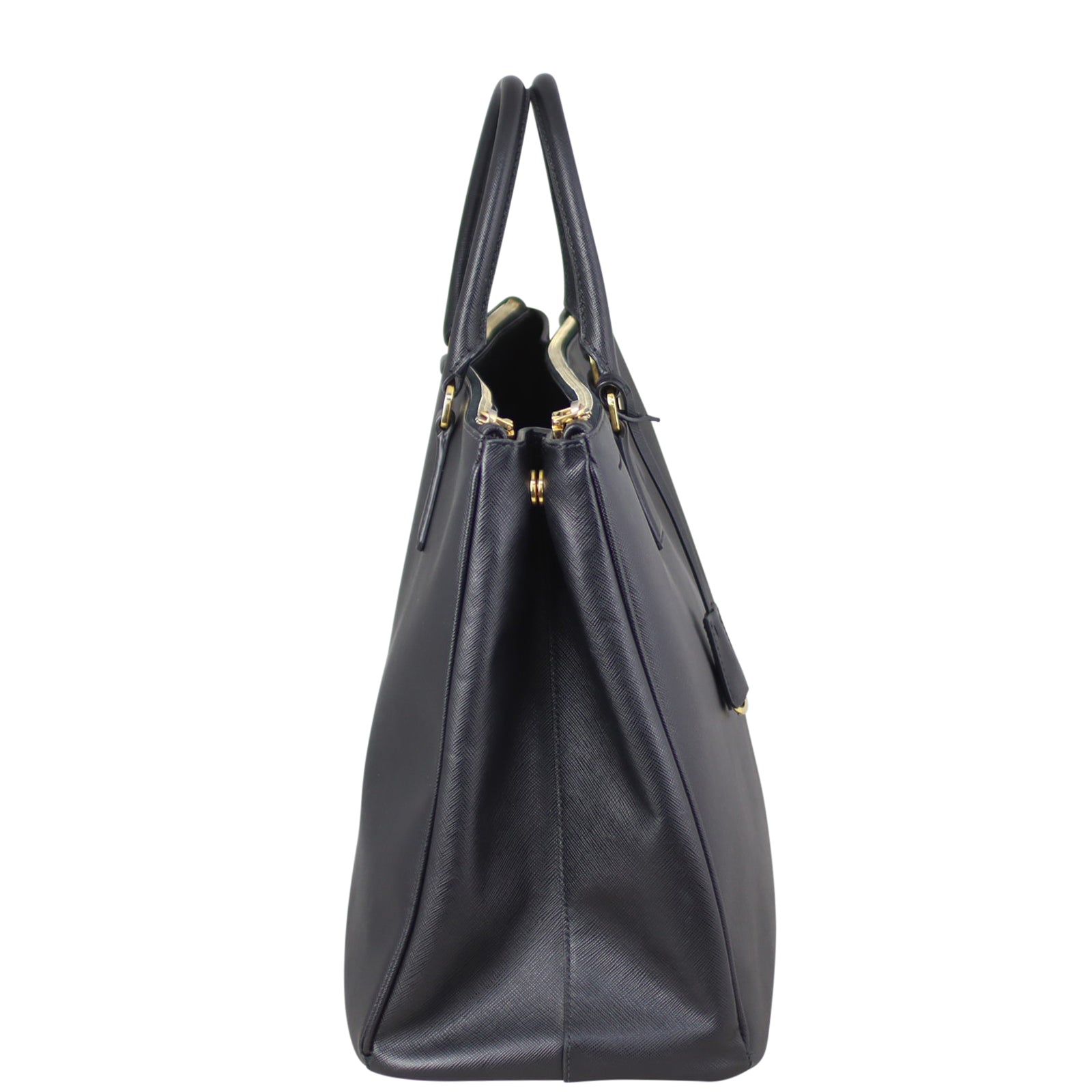 Prada Saffiano Lux Galleria Double Zip Tote Large Side
