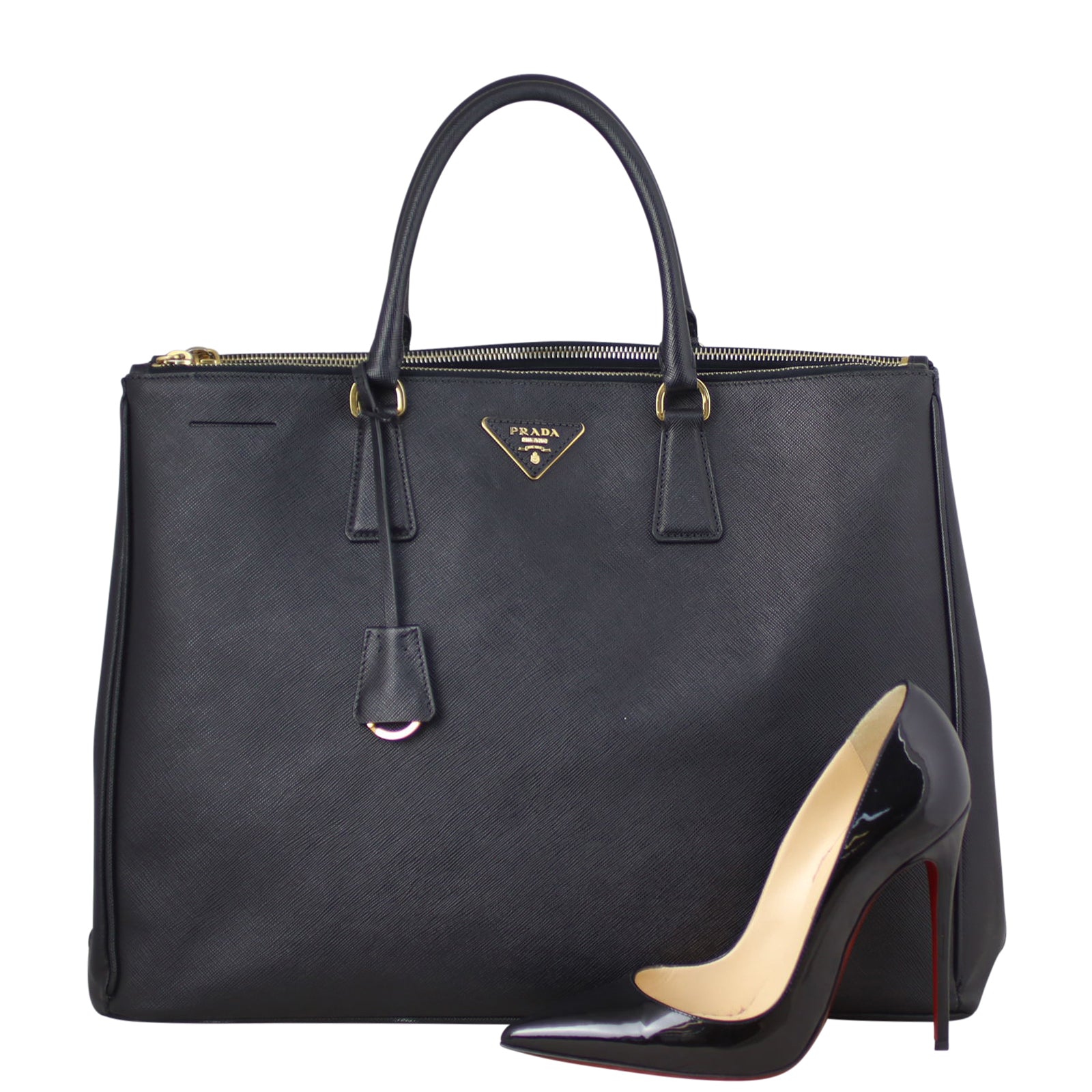 Prada Saffiano Lux Galleria Double Zip Tote Large Shoe
