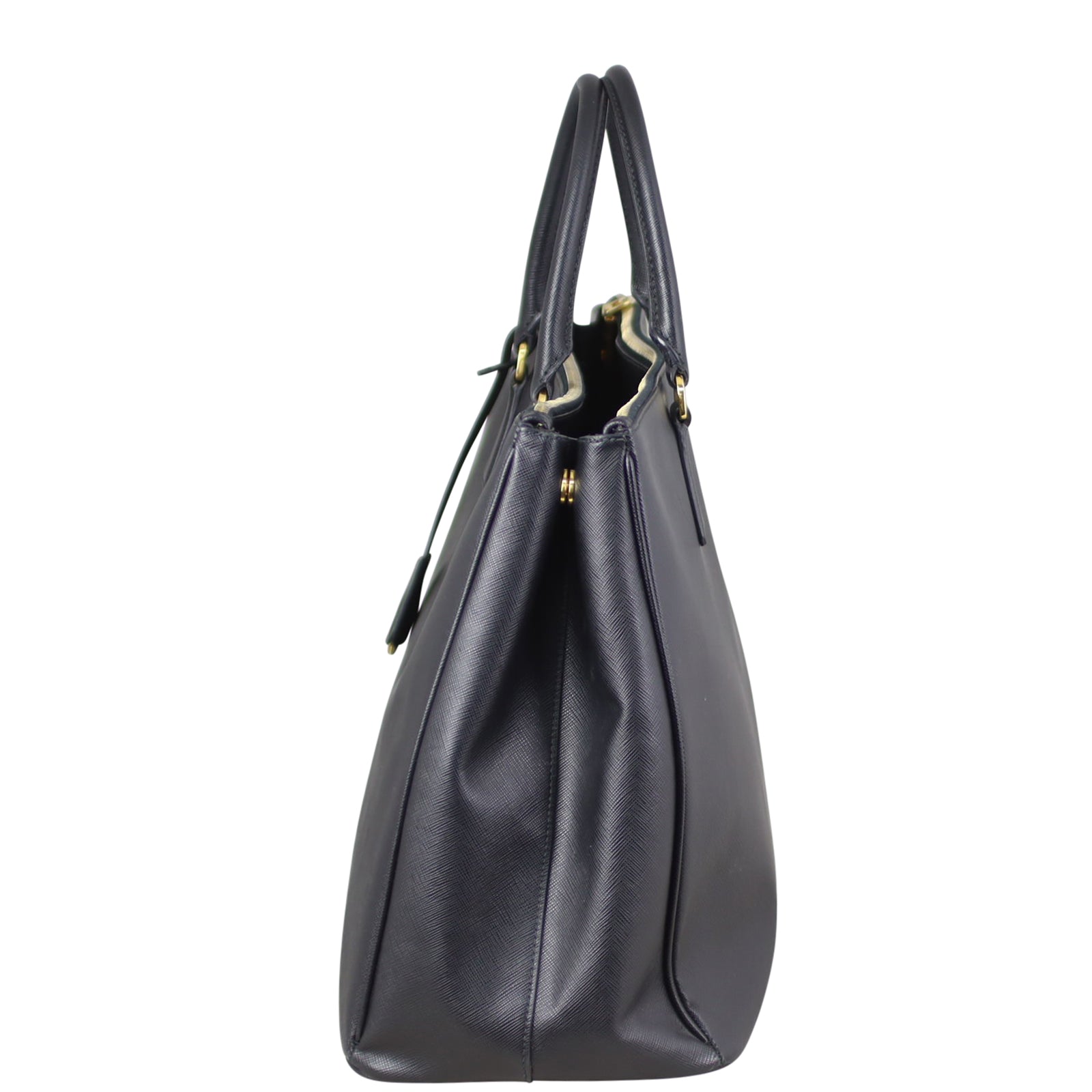Prada Saffiano Lux Galleria Double Zip Tote Large Side