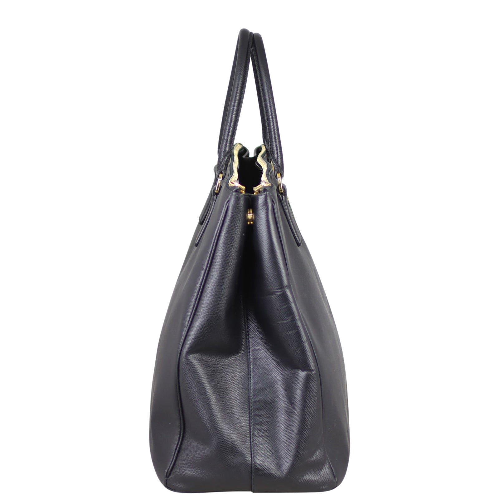 Prada Saffiano Lux Galleria Double Zip Tote Large Side