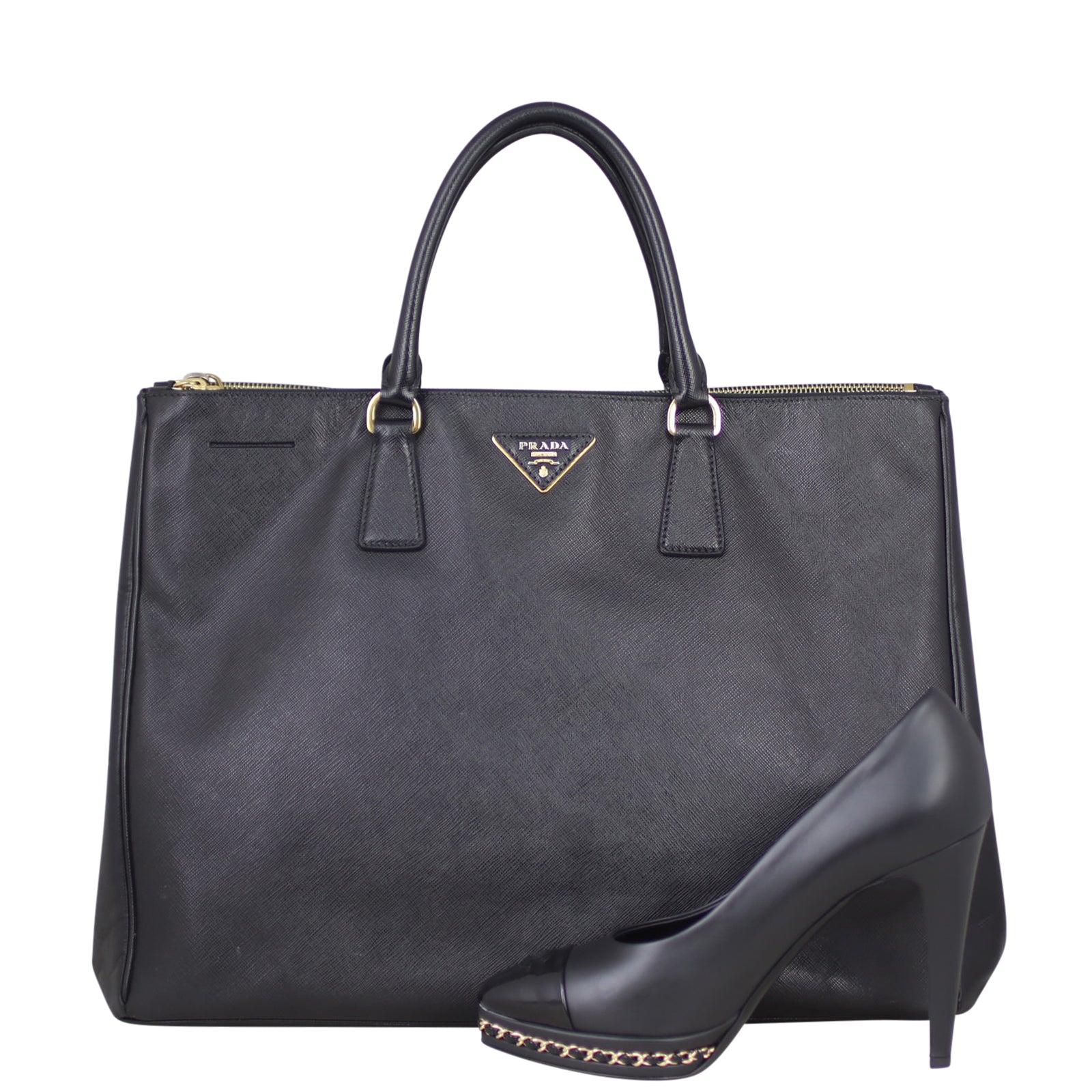 Prada Saffiano Lux Galleria Double Zip Tote Large Shoe