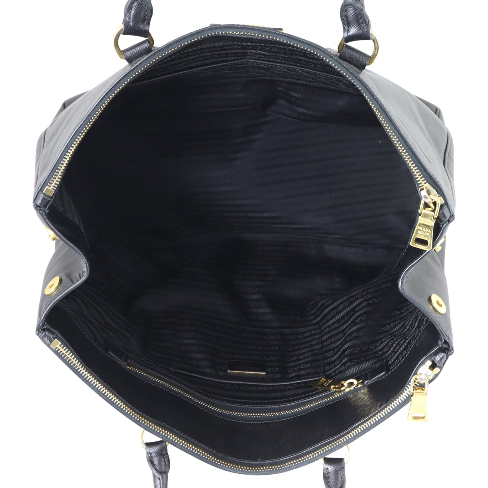 Prada Saffiano Lux Galleria Double Zip Tote Large Whole interior