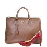 Prada Saffiano Lux Galleria Double Zip Tote Large Shoe