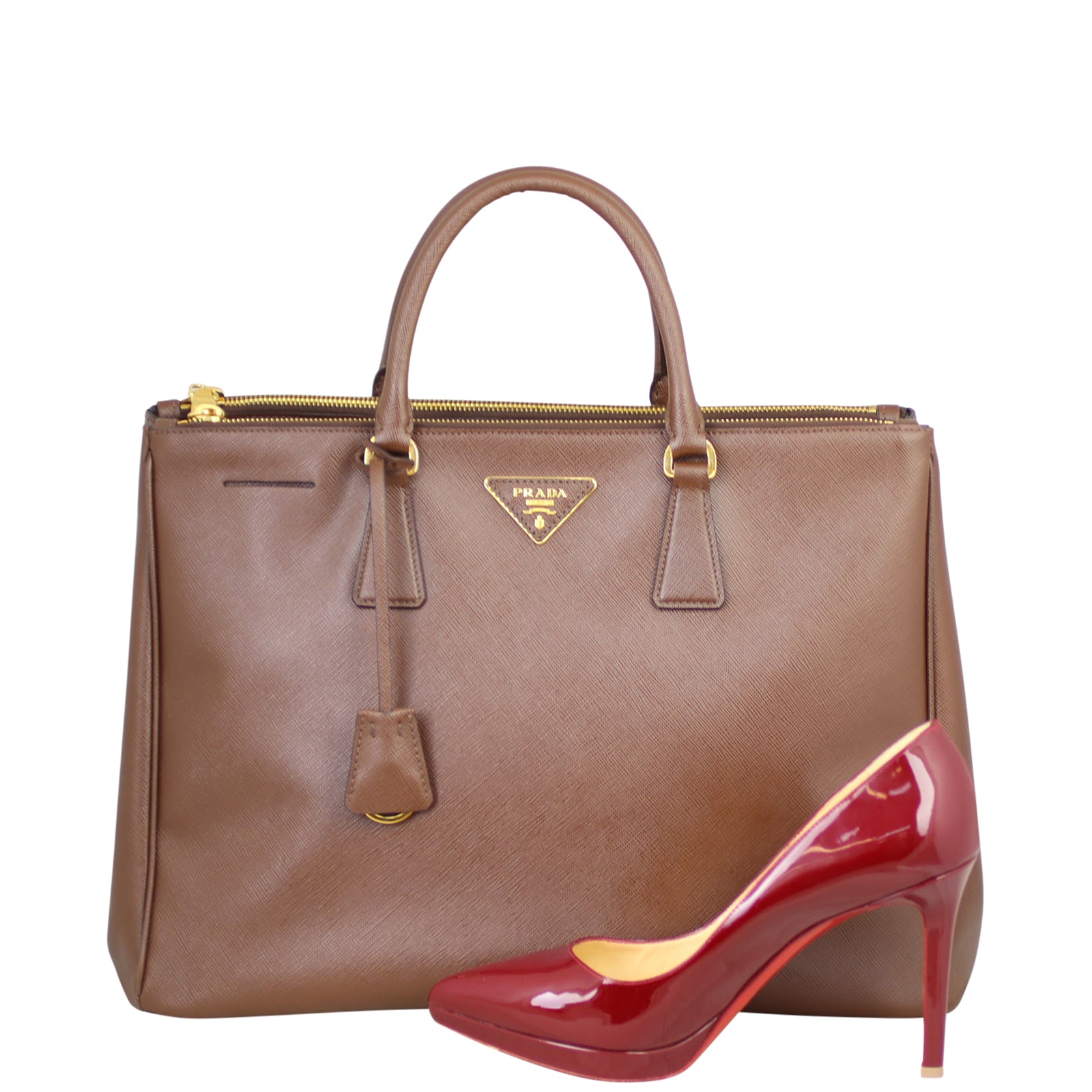 Prada Saffiano Lux Galleria Double Zip Tote Large Shoe