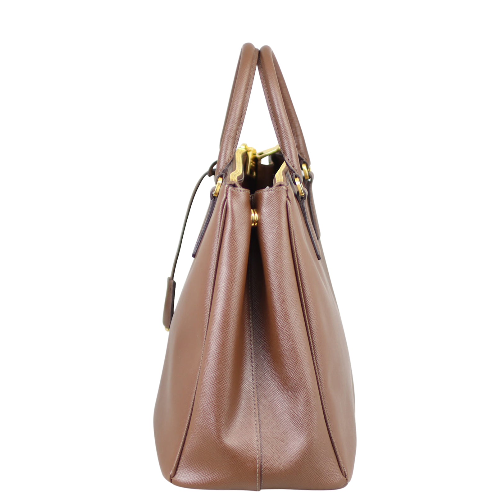 Prada Saffiano Lux Galleria Double Zip Tote Large Side