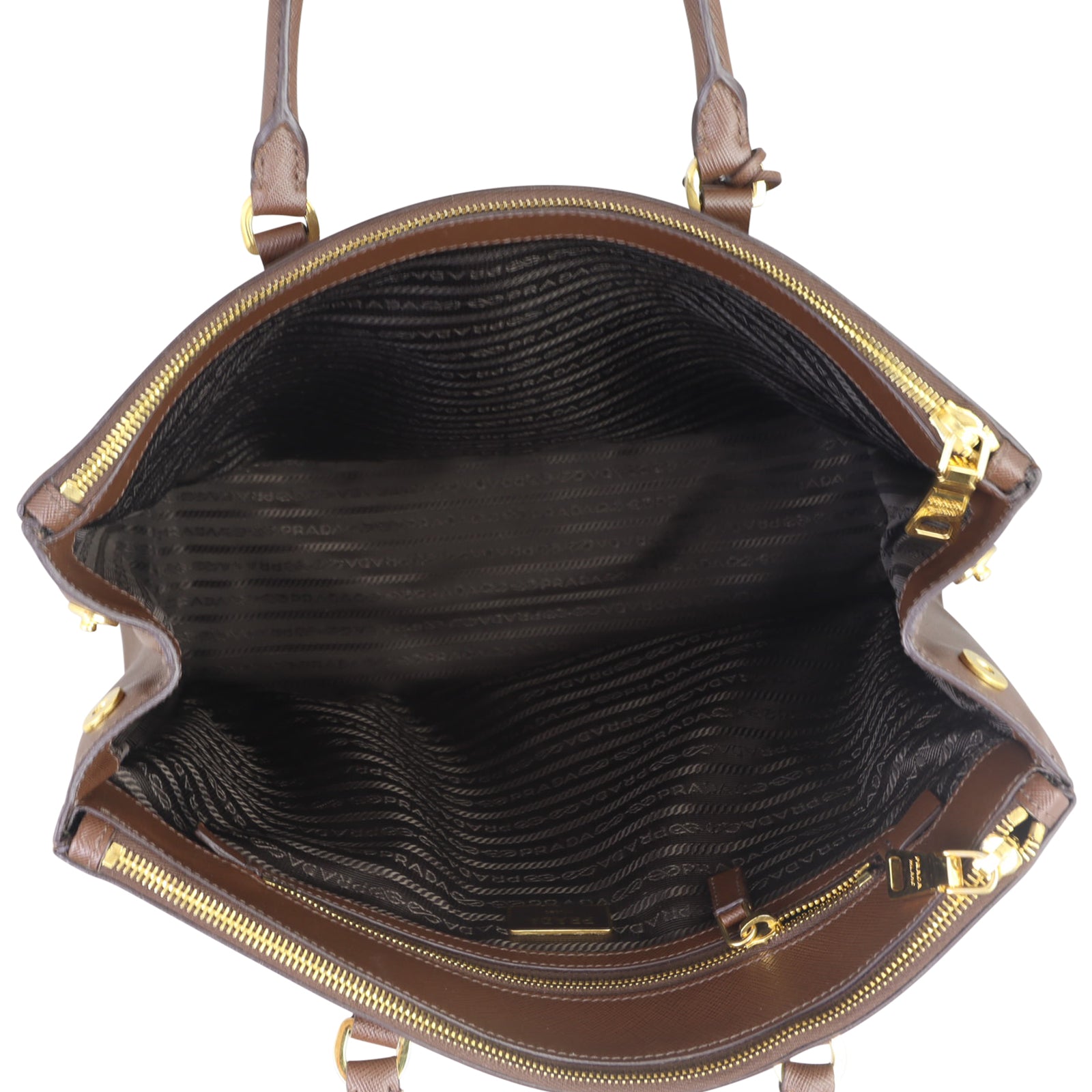 Prada Saffiano Lux Galleria Double Zip Tote Large Whole interior