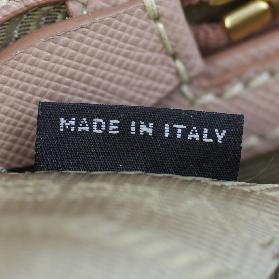 Prada Saffiano Lux Galleria Double Zip Tote Medium Stamp