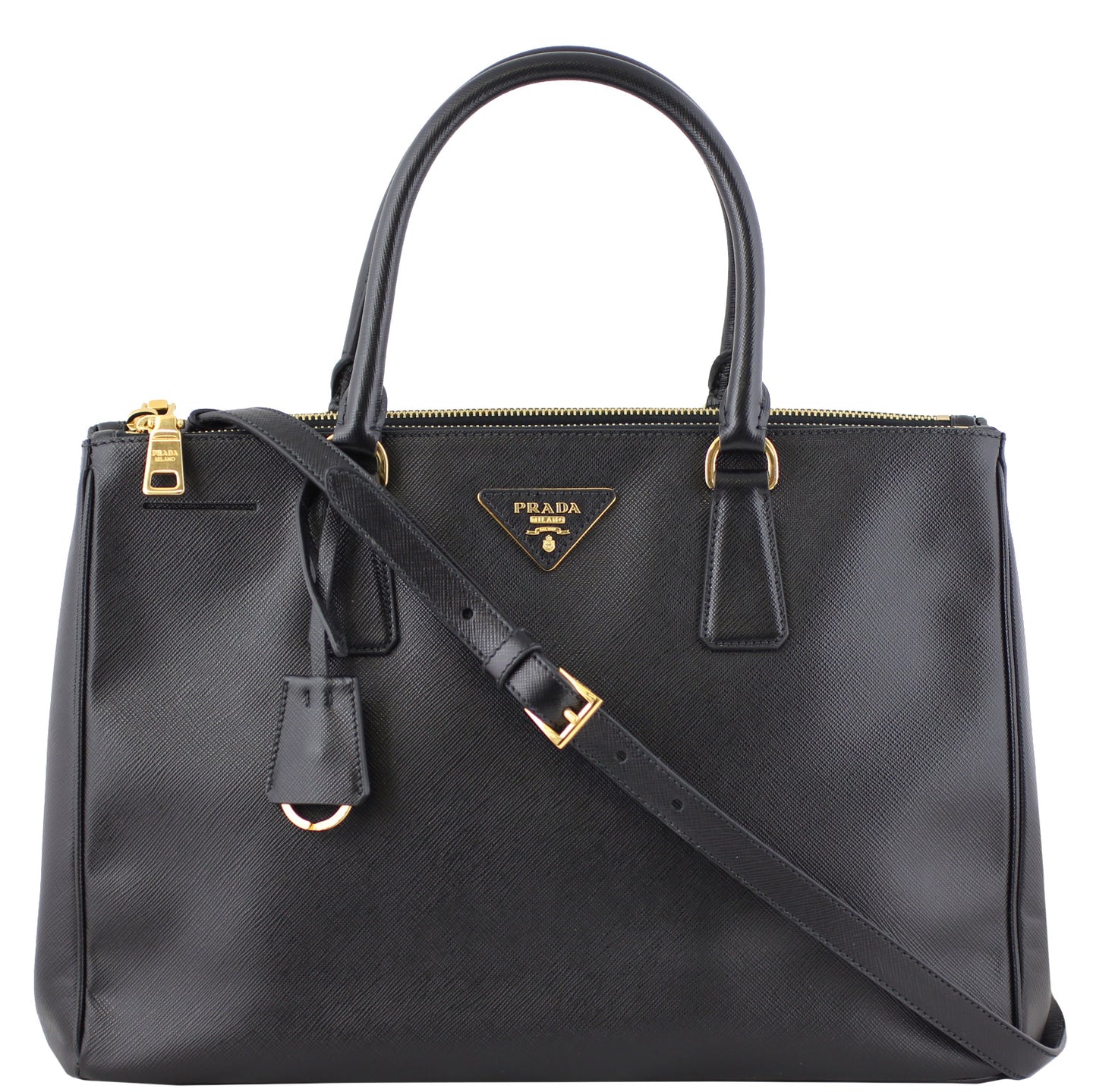 Prada Saffiano Lux Galleria Double Zip Tote Medium Front