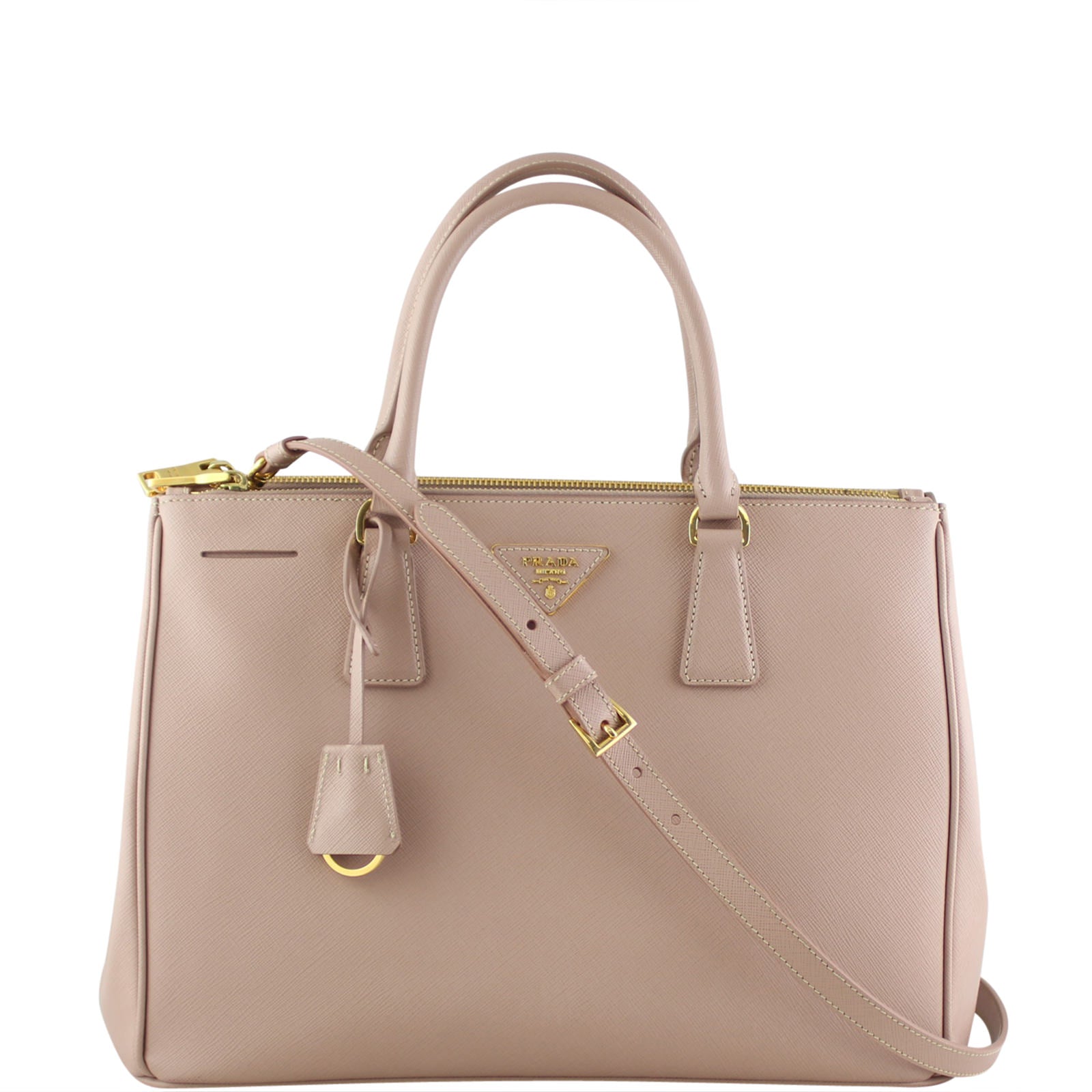 Prada Saffiano Lux Galleria Double Zip Tote Medium Front