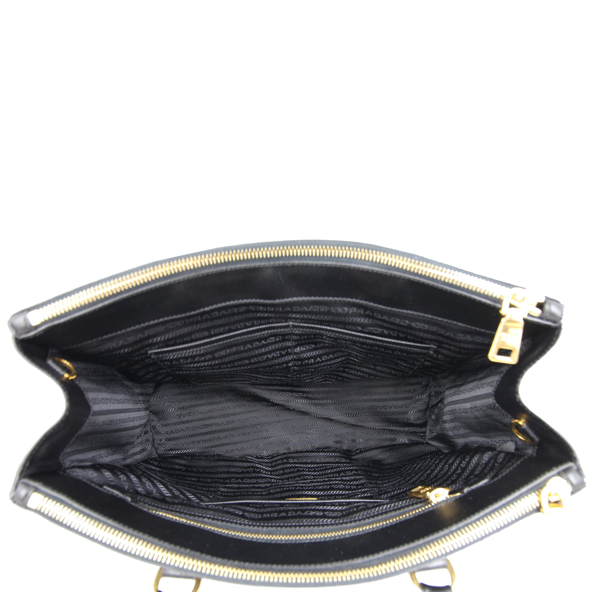 Prada Saffiano Lux Galleria Double Zip Tote Medium Interior