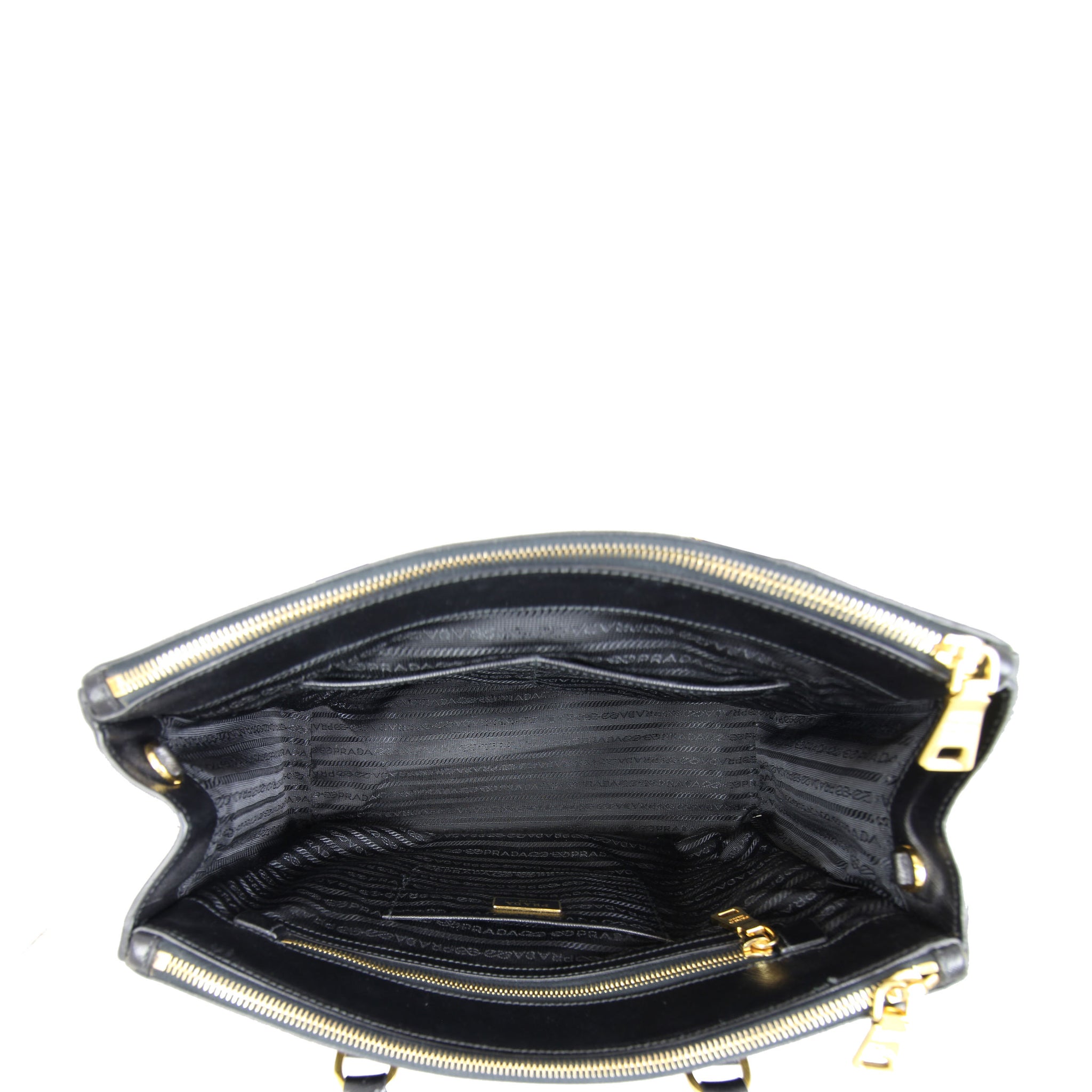 Prada Saffiano Lux Galleria Double Zip Tote Medium Interior