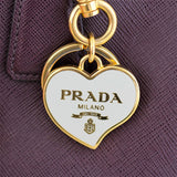 Prada Saffiano Lux Galleria Double Zip Tote Medium Keychain