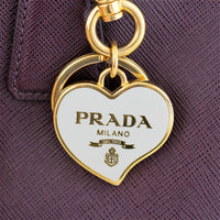 Prada Saffiano Lux Galleria Double Zip Tote Medium Keychain