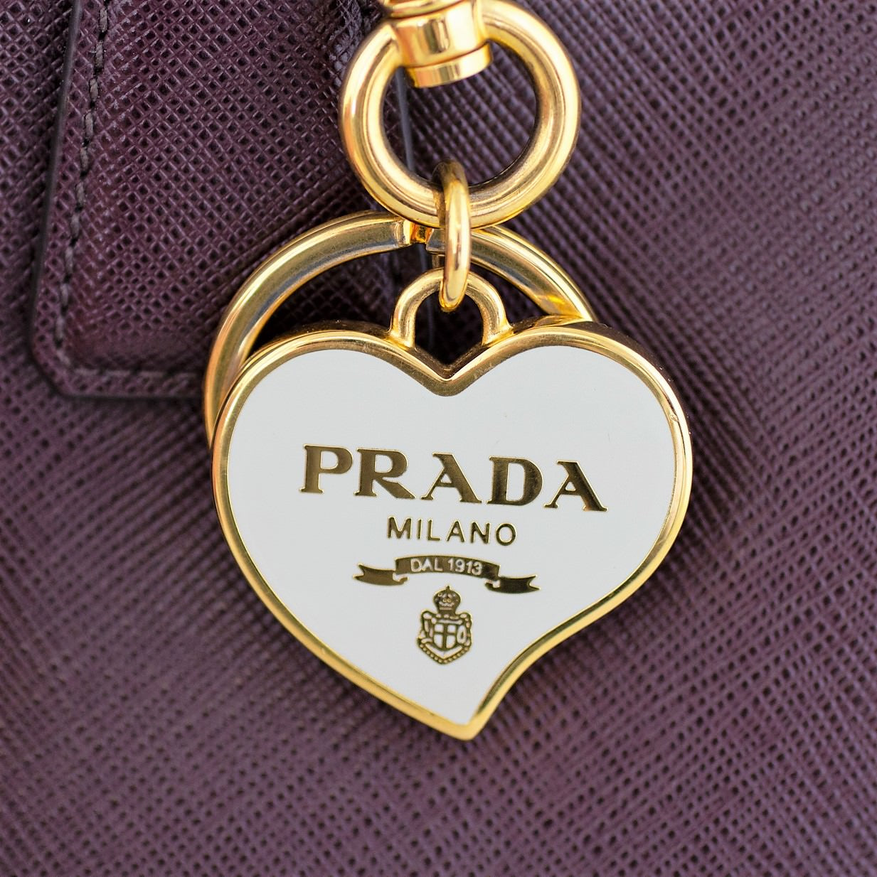 Prada Saffiano Lux Galleria Double Zip Tote Medium Keychain