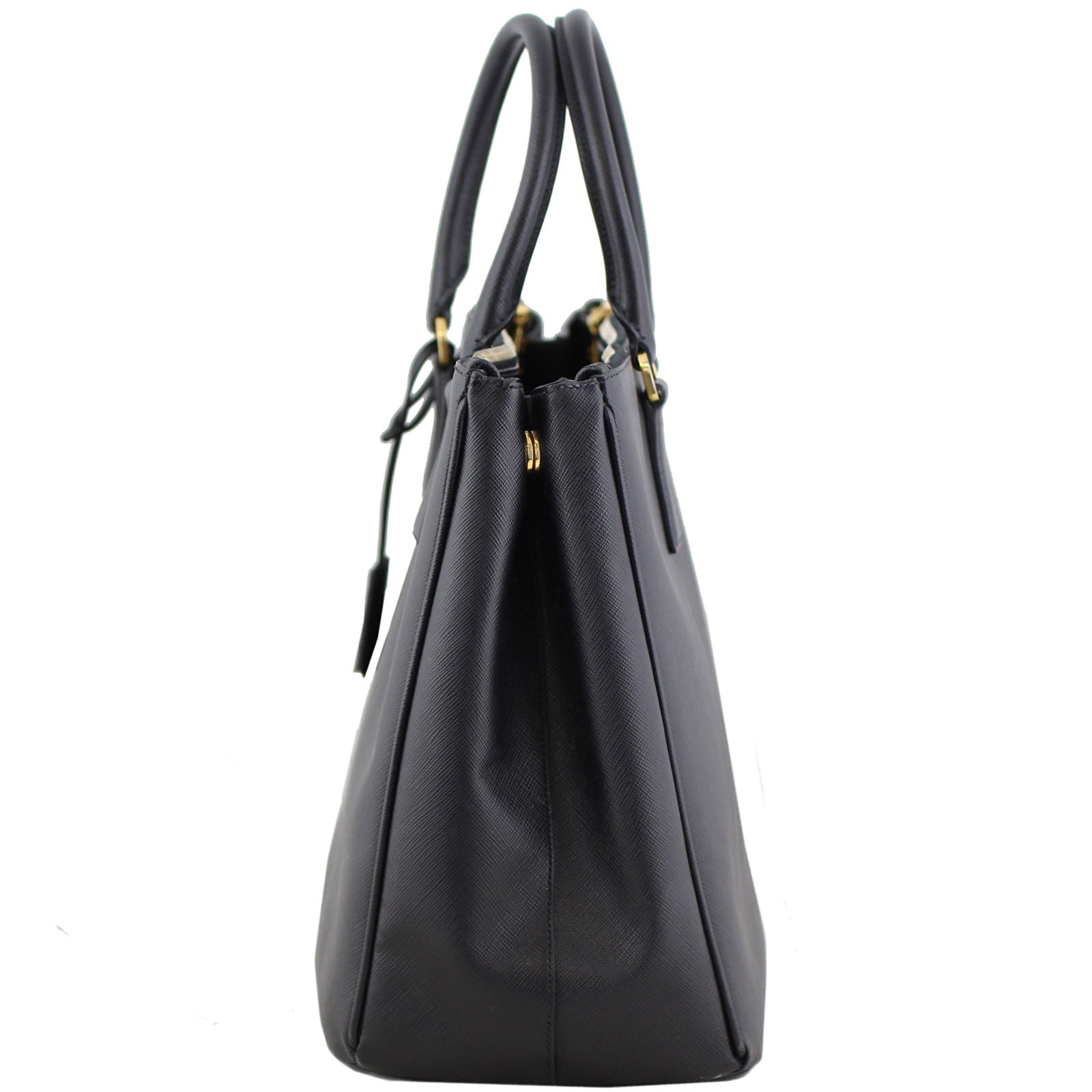 Prada Saffiano Lux Galliera Double Zip Tote Medium Left