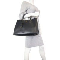 Prada Saffiano Lux Galliera Double Zip Tote Medium Mannequin