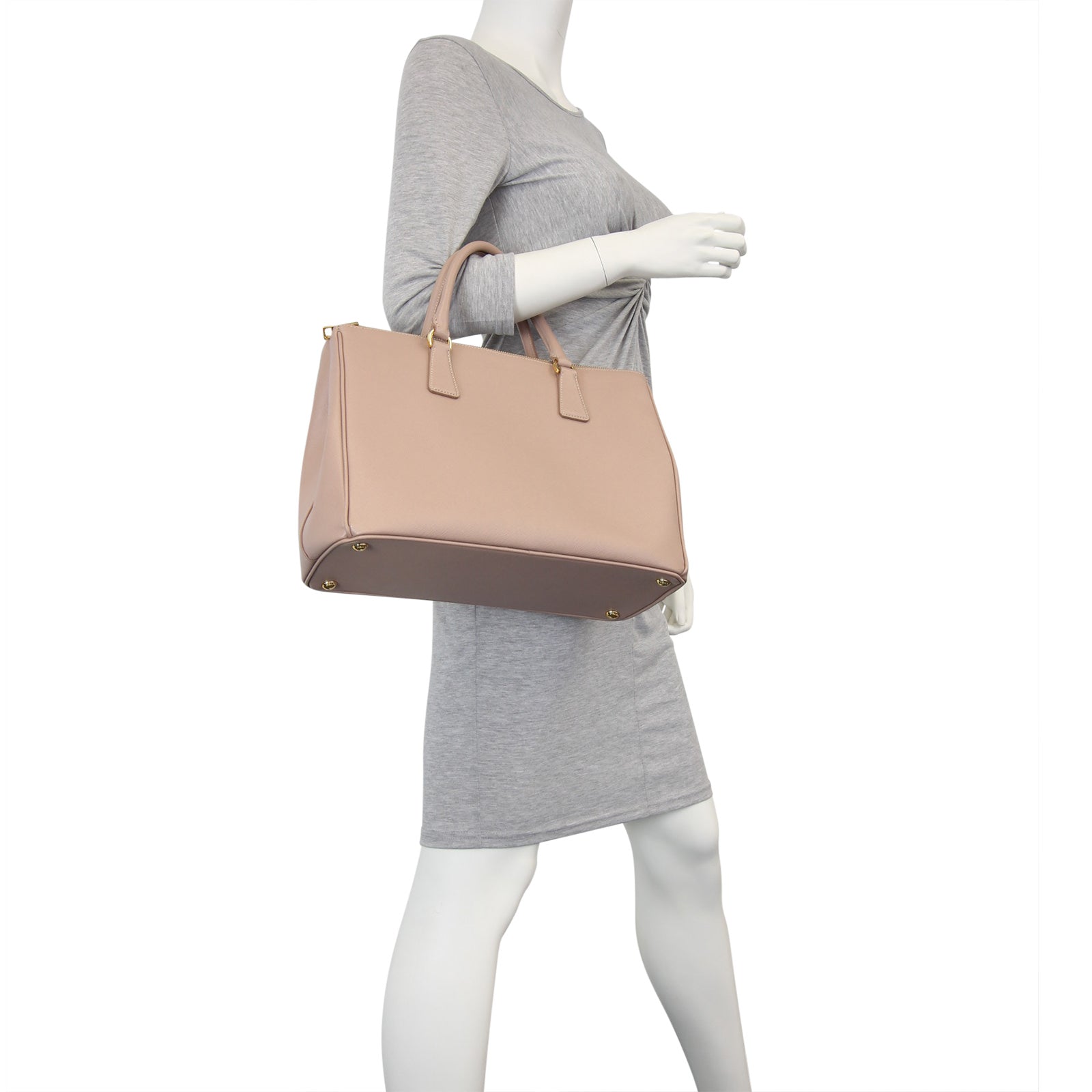 Prada Saffiano Lux Galleria Double Zip Tote Medium Mannequin